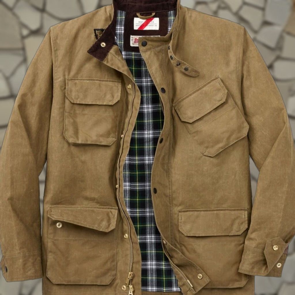 VINTAGE Best Made British Waxed Cotton Motorcycle Jacket Mens