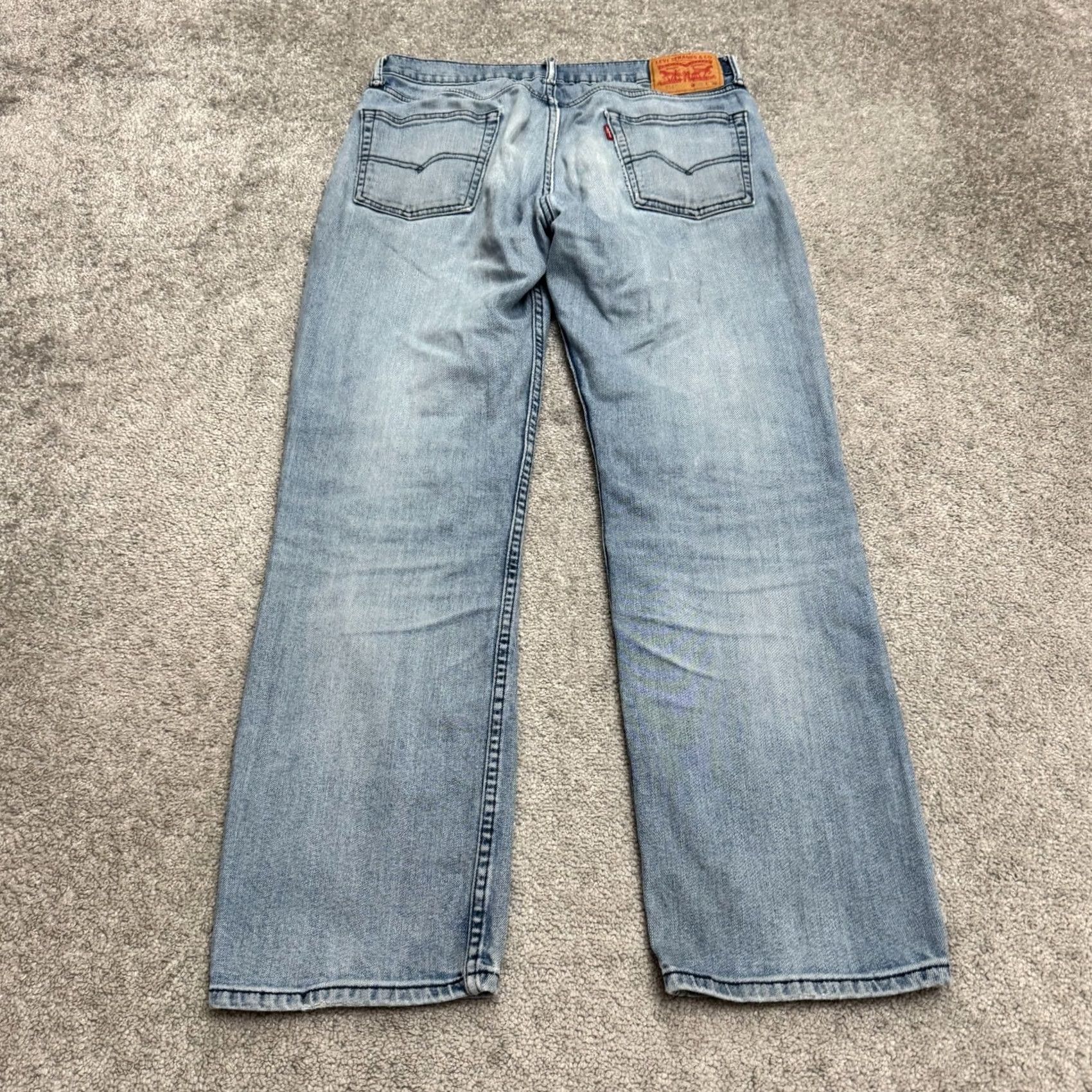 Levi's Levi's 514 Straight Denim Jeans Mens 31x30 Blue Light Wash Cotton Casual Regular Fit Size US 31 - 2 Thumbnail