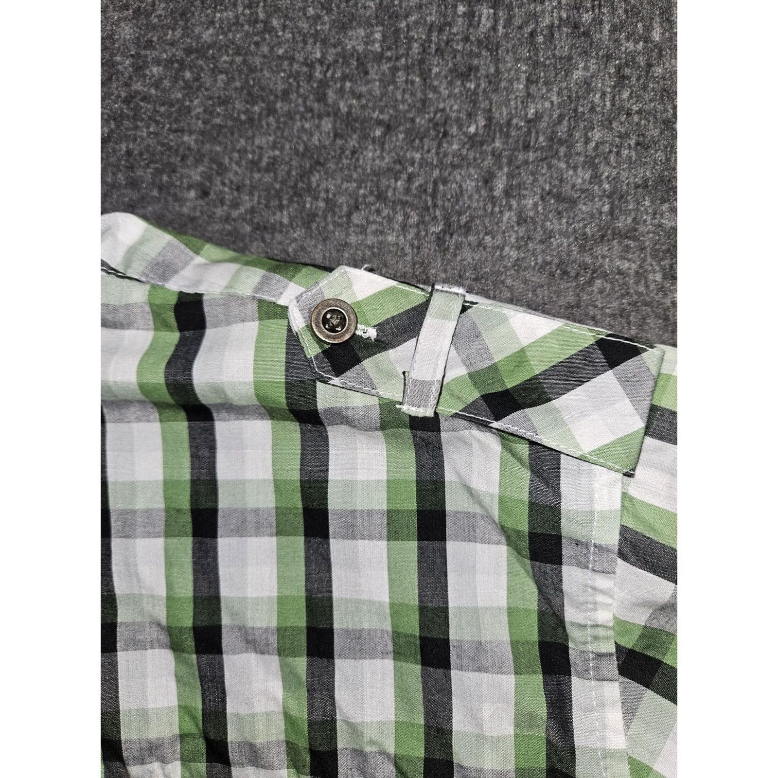 Vintage Kani Gold Shirt Mens 2XL Slim Fit Green Check Short Sleeve Button Up Y2K 90's Size US XXL / EU 58 / 5 - 7 Thumbnail
