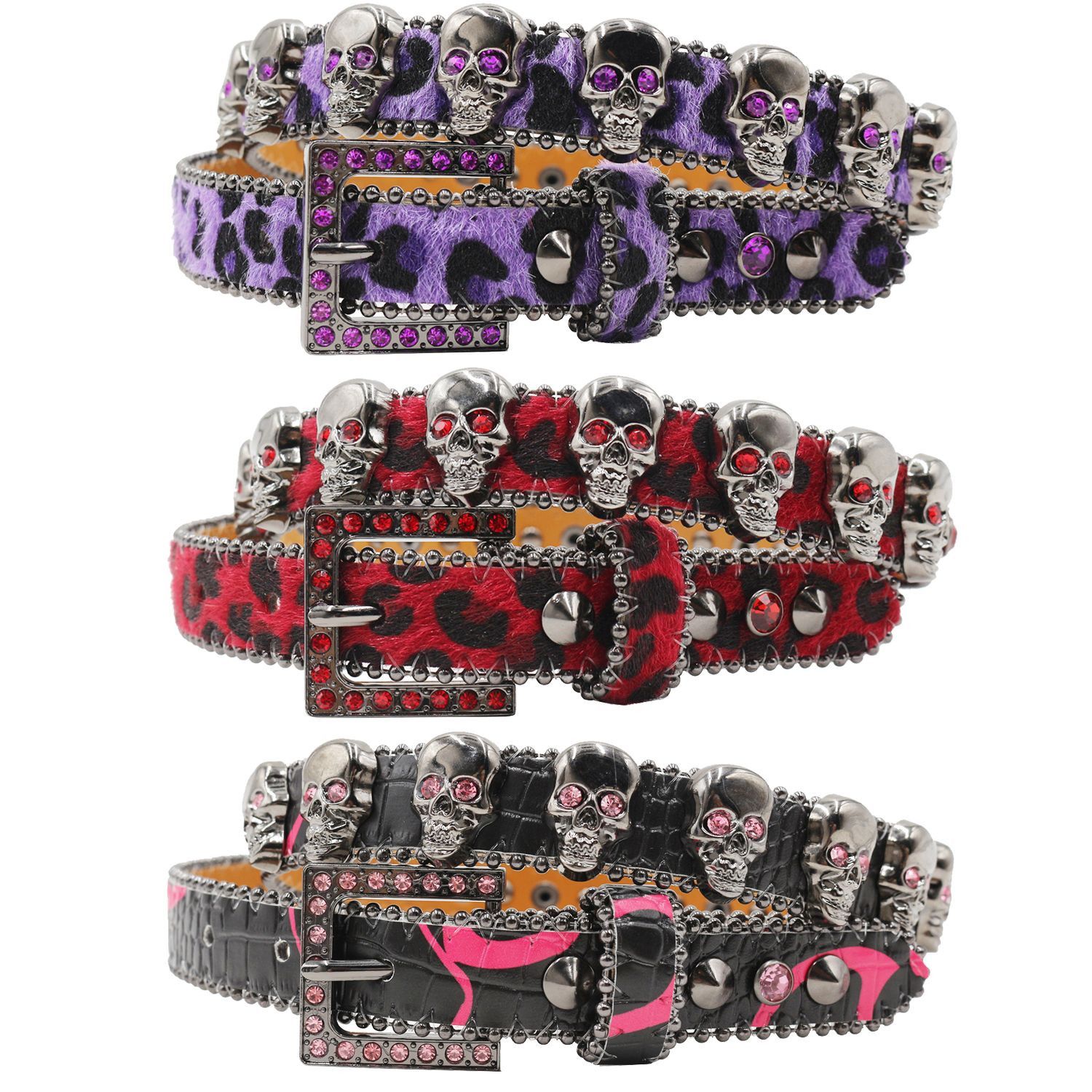 Designer New Trend Vintage Belt Riveted Belts Menswear Accessories Size ONE SIZE - 1 Thumbnail