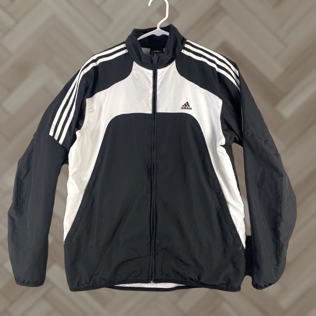 Adidas VINTAGE Adidas Men's Jacket Activewear Long Sleeve Zip Up Size M Black White Trim Size US M / EU 48-50 / 2 - 1 Thumbnail