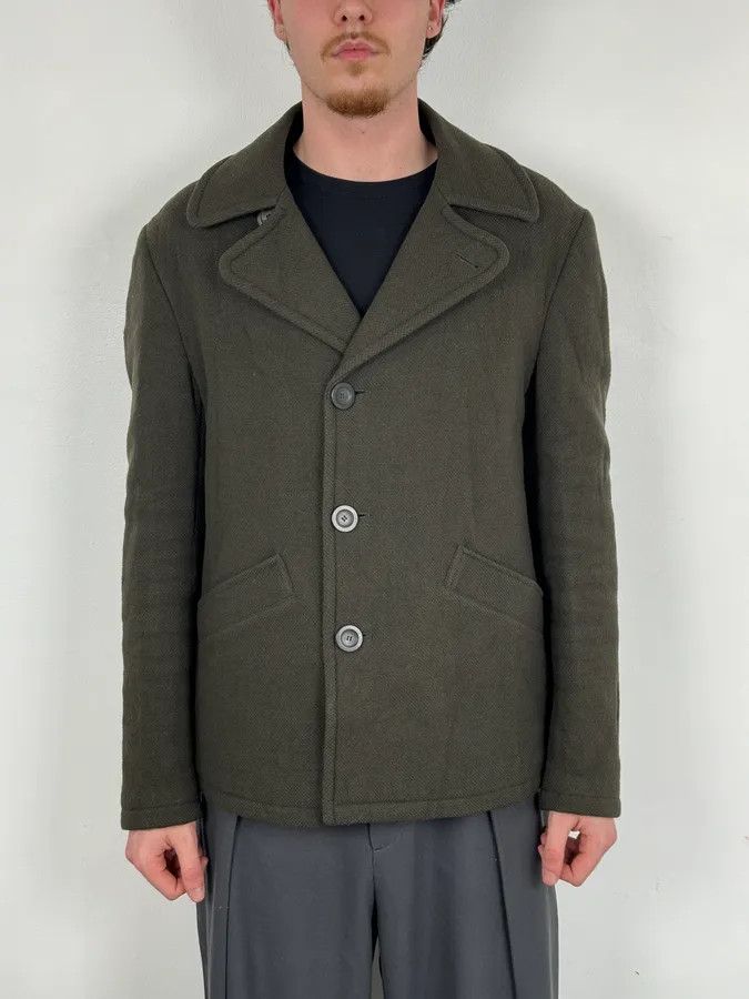 Emporio Armani AW2009 Emporio Armani Khaki Wool Blazer Coat Size US M / EU 48-50 / 2 - 2 Thumbnail