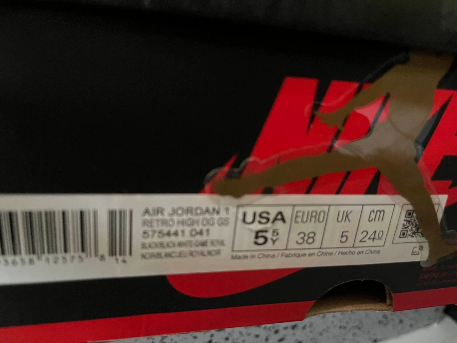 Jordan Brand Jordan 1 Retro OG High Royal Toe Size US 5.5 / EU 38 - 5 Thumbnail