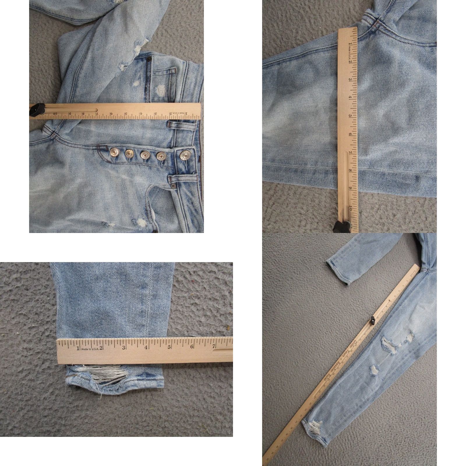 American Eagle Outfitters American Eagle Button Fly Distressed Stretch Denim Mom Jeans Women's Size 00 Blue Jeans Women's Size 24" / US 00 / IT 34 - 8 Thumbnail