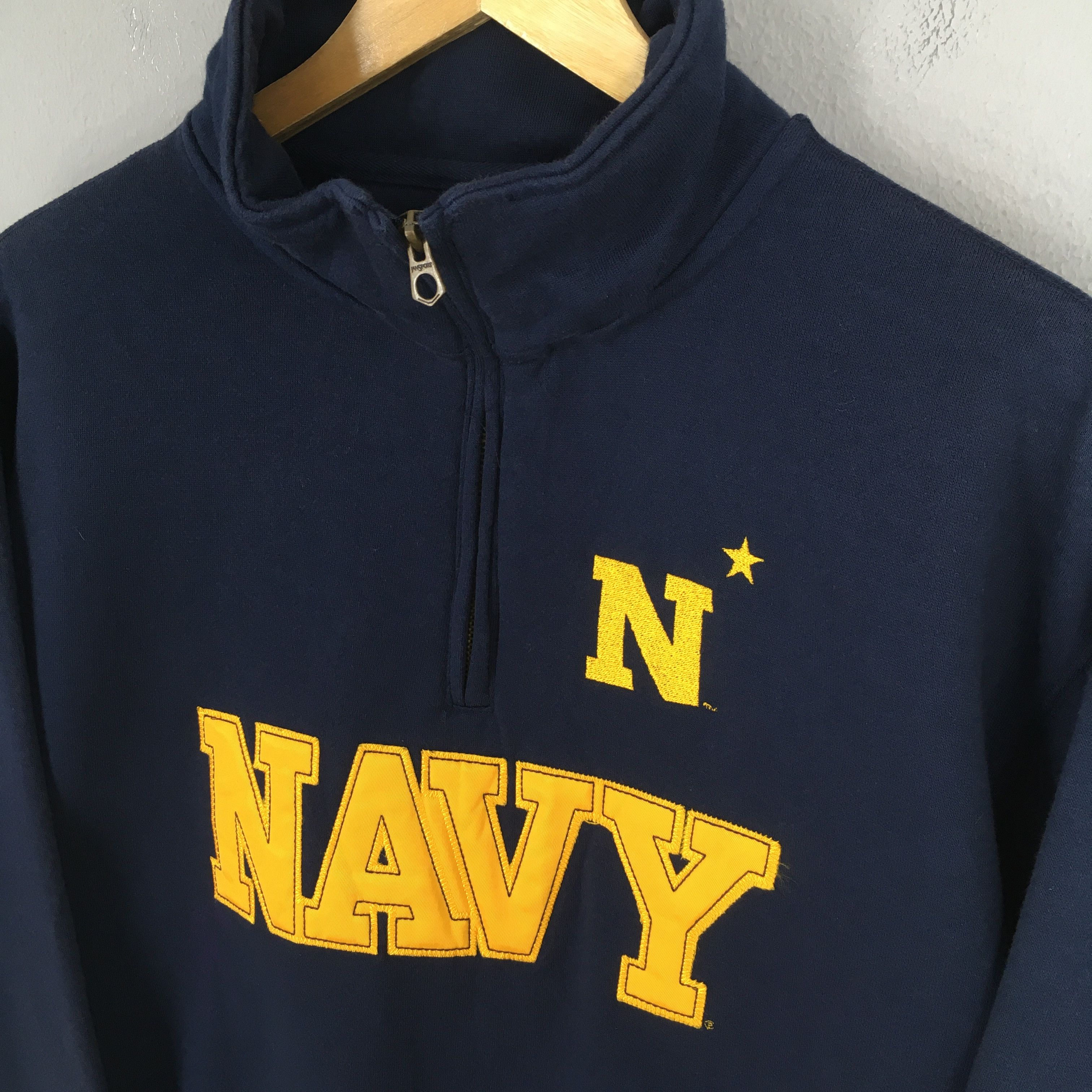 Jansport × Vintage Vintage United States Navy Half Zipper Sweatshirt Large Size US L / EU 52-54 / 3 - 3 Thumbnail