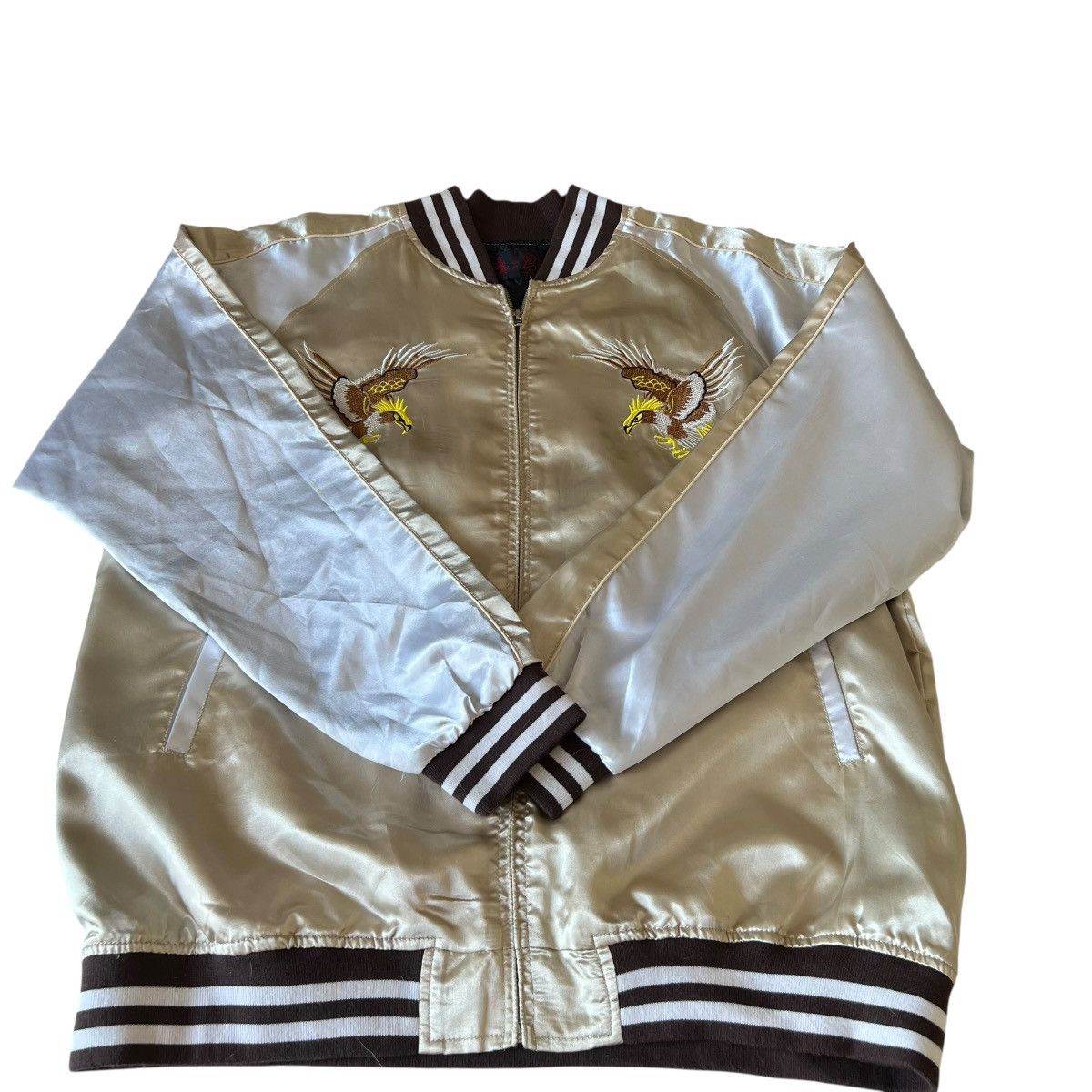 Other Vintage Japanese Sukajan Zip Up Bomber Jacket Size US XL / EU 56 / 4 - 7 Thumbnail