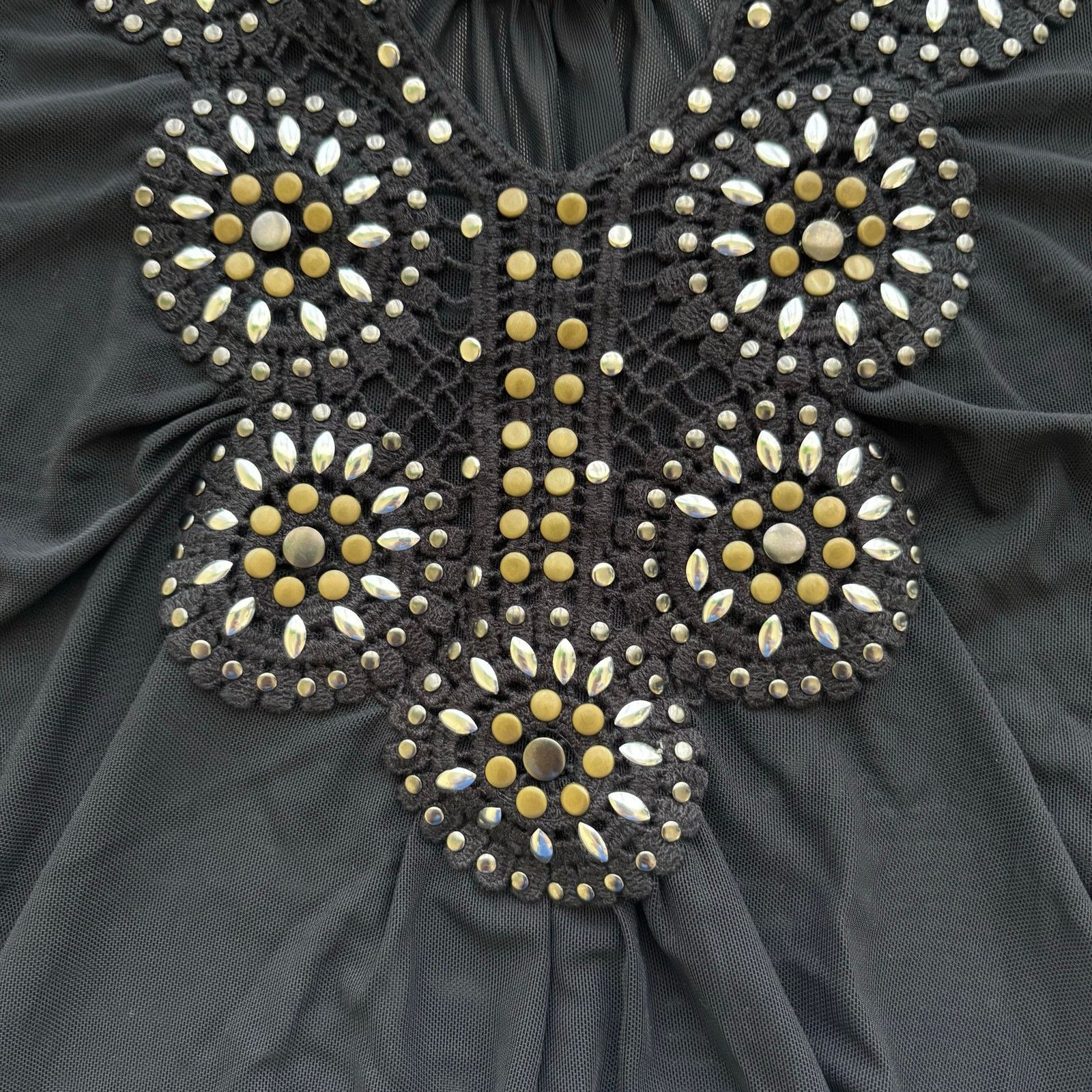 Roper Roper Black Long Steeve Studded V-neck Top Size Large NWT Size L / US 10 / IT 46 - 5 Thumbnail