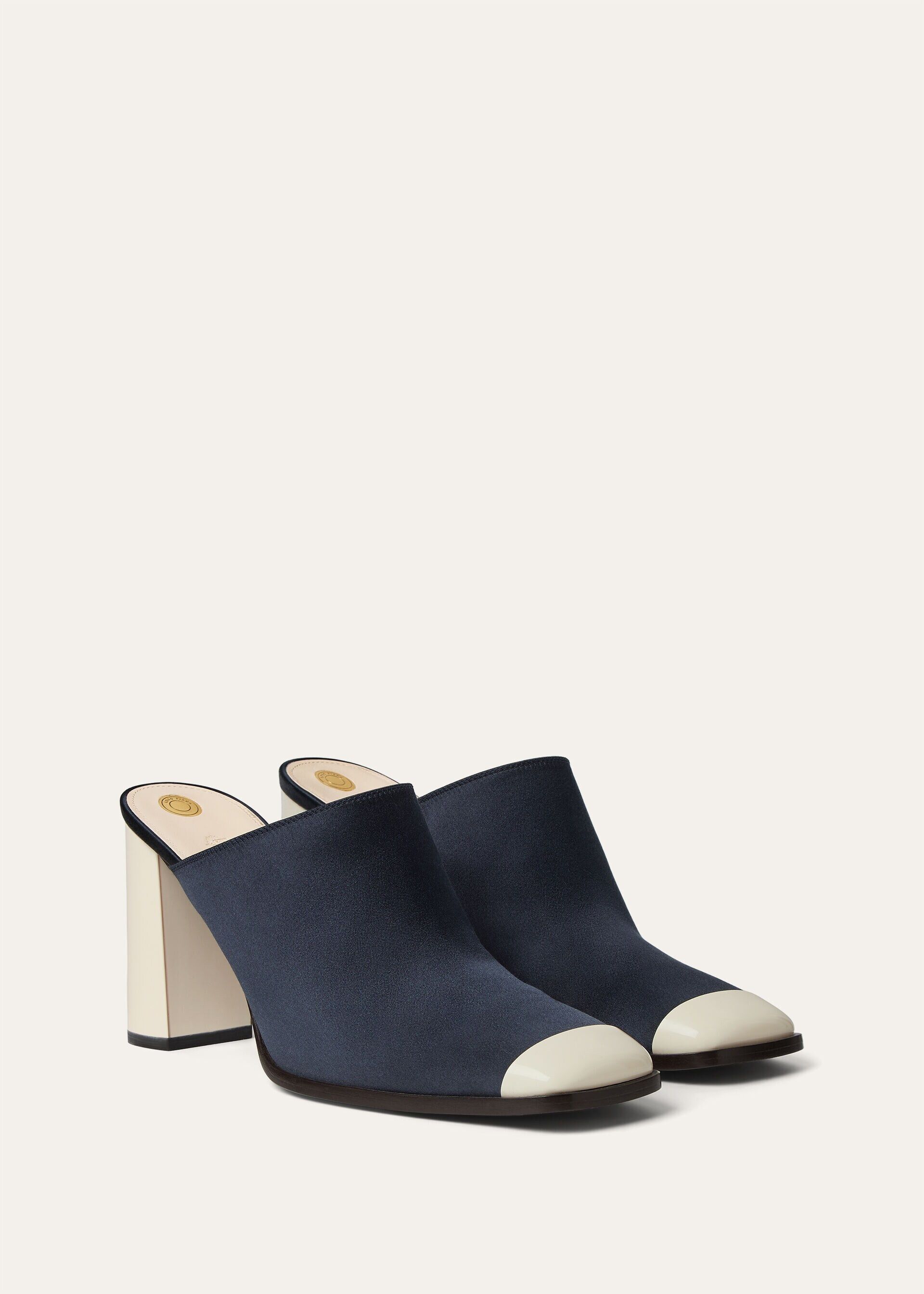 Loro Piana os11x0326 FAR1163 Alba Heeled Mules in Neon Navy Size US 6 / IT 36 - 3 Thumbnail