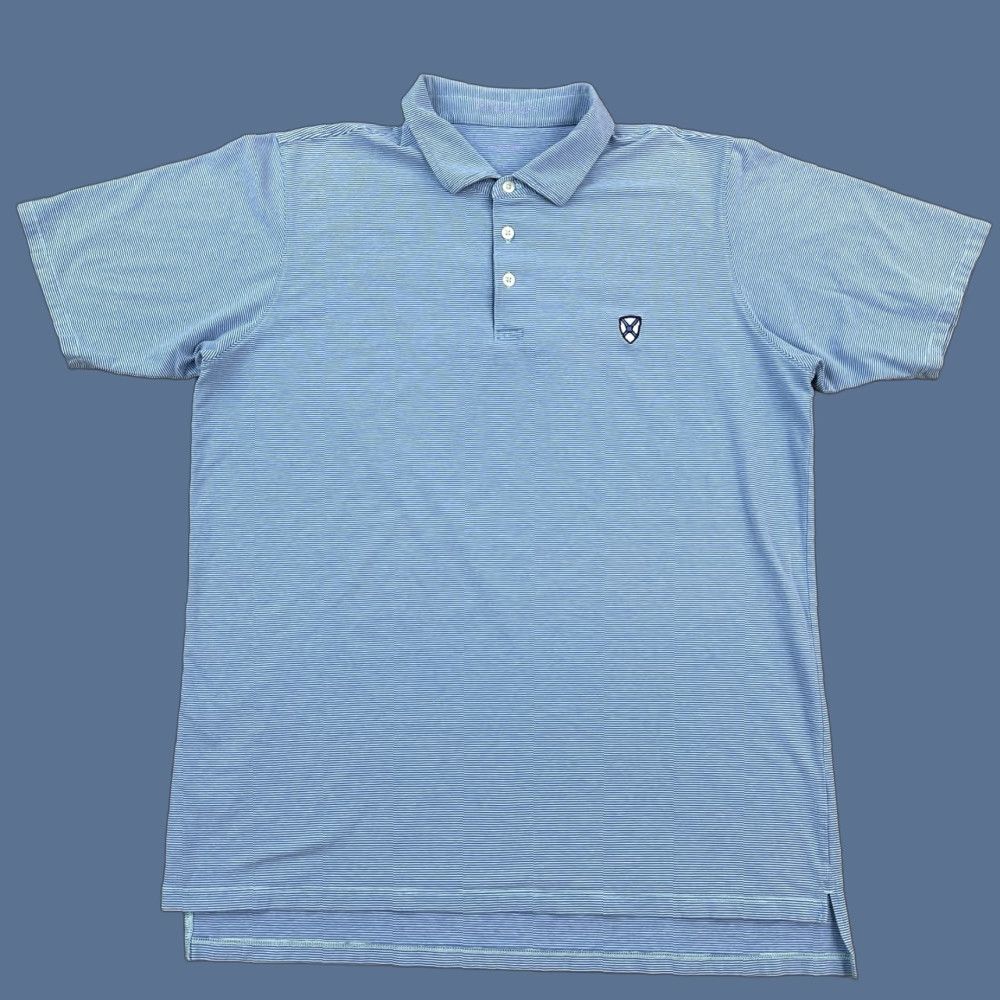 Vintage B Draddy Sport Polo Shirt Mens Large Blue Stripe Embroidered Performance Golf Shirt Mens Large Blue Stripe Embroidered Logo Sports Golf Size US L / EU 52-54 / 3 - 1 Thumbnail