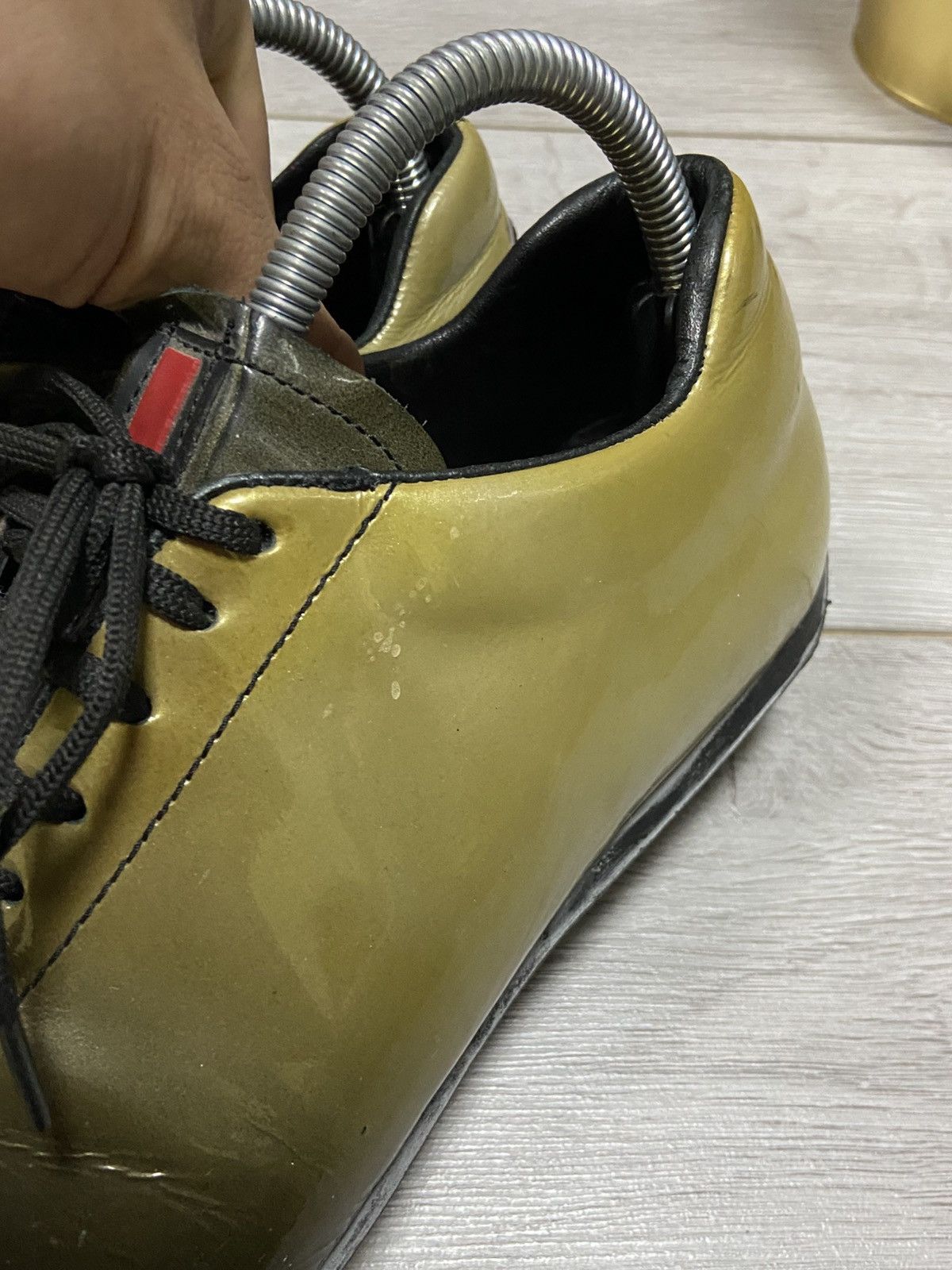 Prada Prada RARE red tab vintage lacquered sneakers logo Size US 7 / EU 40 - 10 Thumbnail