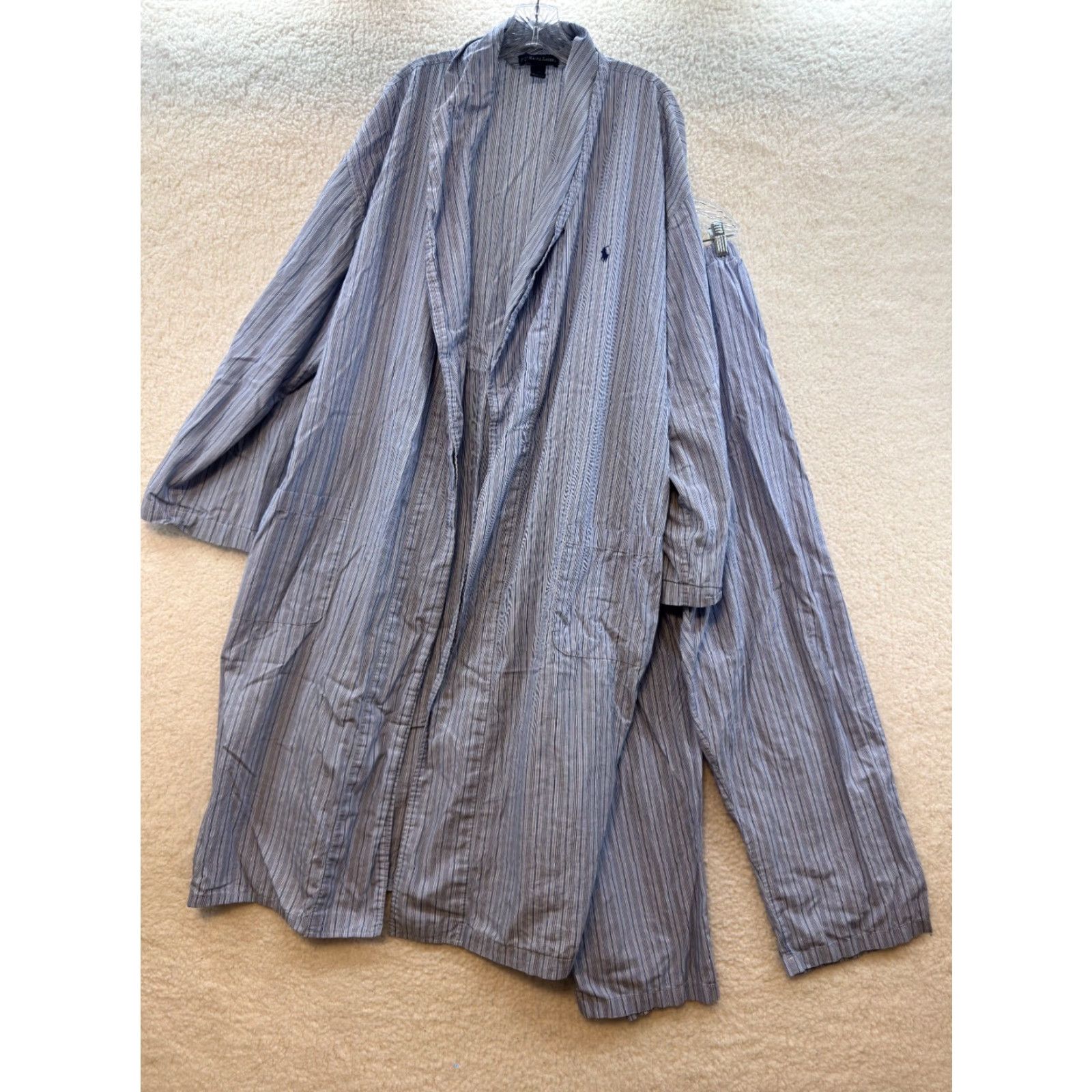 Polo Ralph Lauren Polo Ralph Lauren Robe Pajama Pants XL Blue Pinstripe Vertical Stripe Mens Size US XL / EU 56 / 4 - 2 Thumbnail