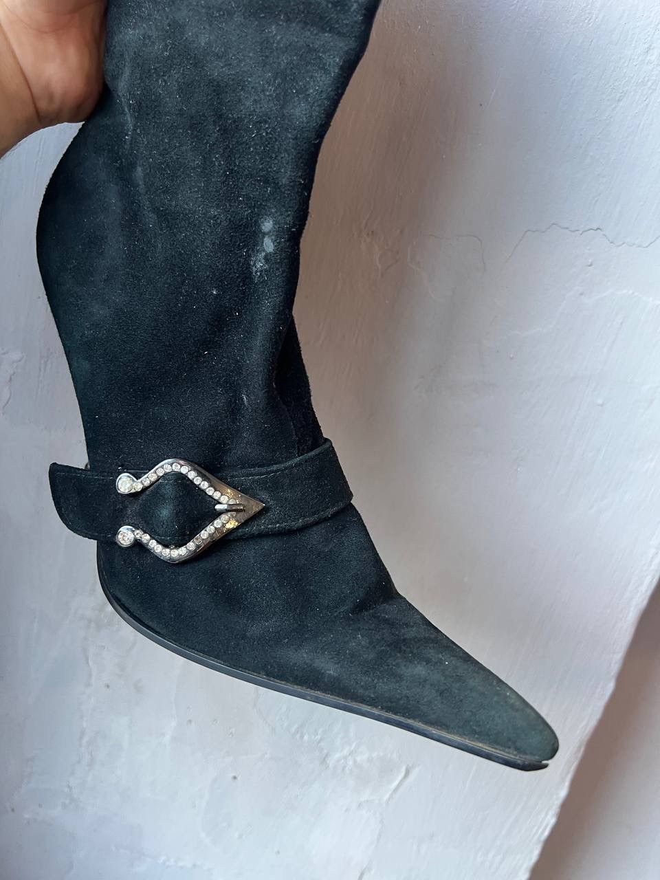Gucci 1960/70 GUCCI MADE IN ITALY BLACK SUEDE BOOTS HEELS SIZE 38 Size US 8 / IT 38 - 7 Thumbnail