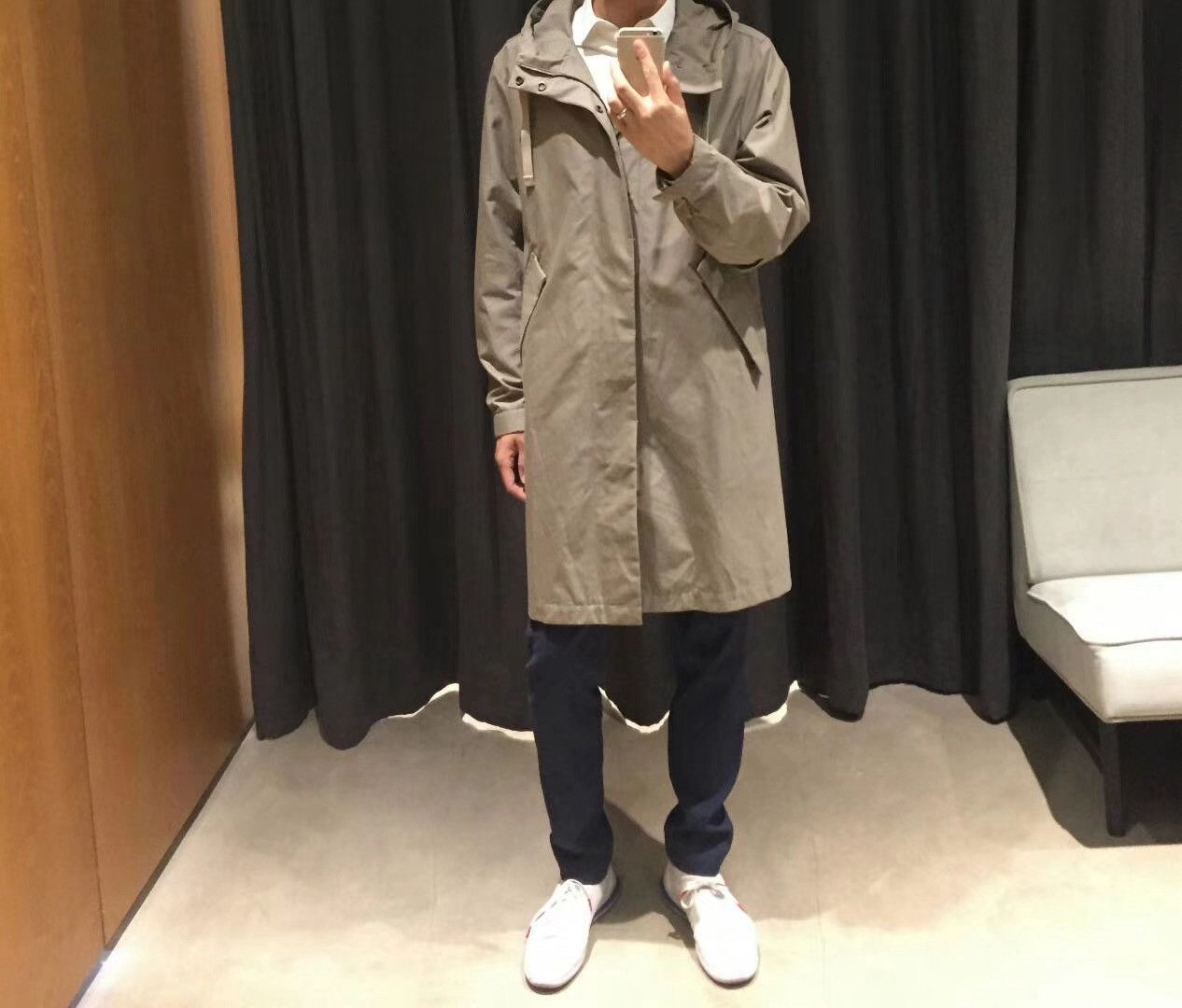 Theory Theory Khaki Hooded Trench Coat Size US M / EU 48-50 / 2 - 10 Thumbnail