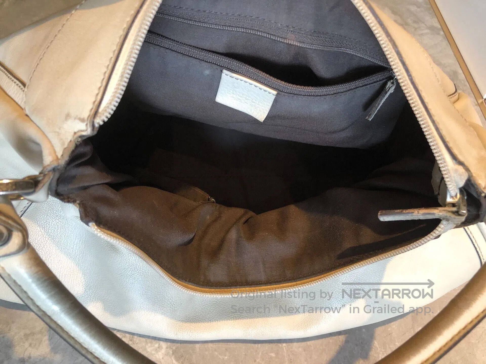 Gucci Gucci Beige Calf Leather Large Crescent Underarm Bag. Size ONE SIZE - 4 Thumbnail
