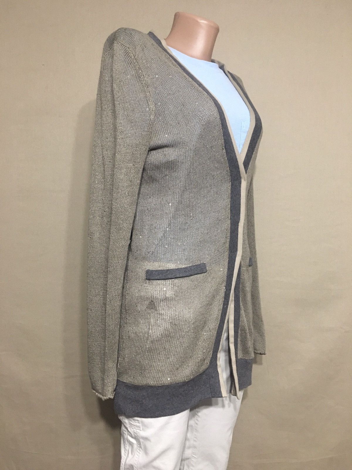 Brunello Cucinelli Brunello Cucinelli Sequin Embellished Silk Blend Cardigan Size L / US 10 / IT 46 - 5 Thumbnail