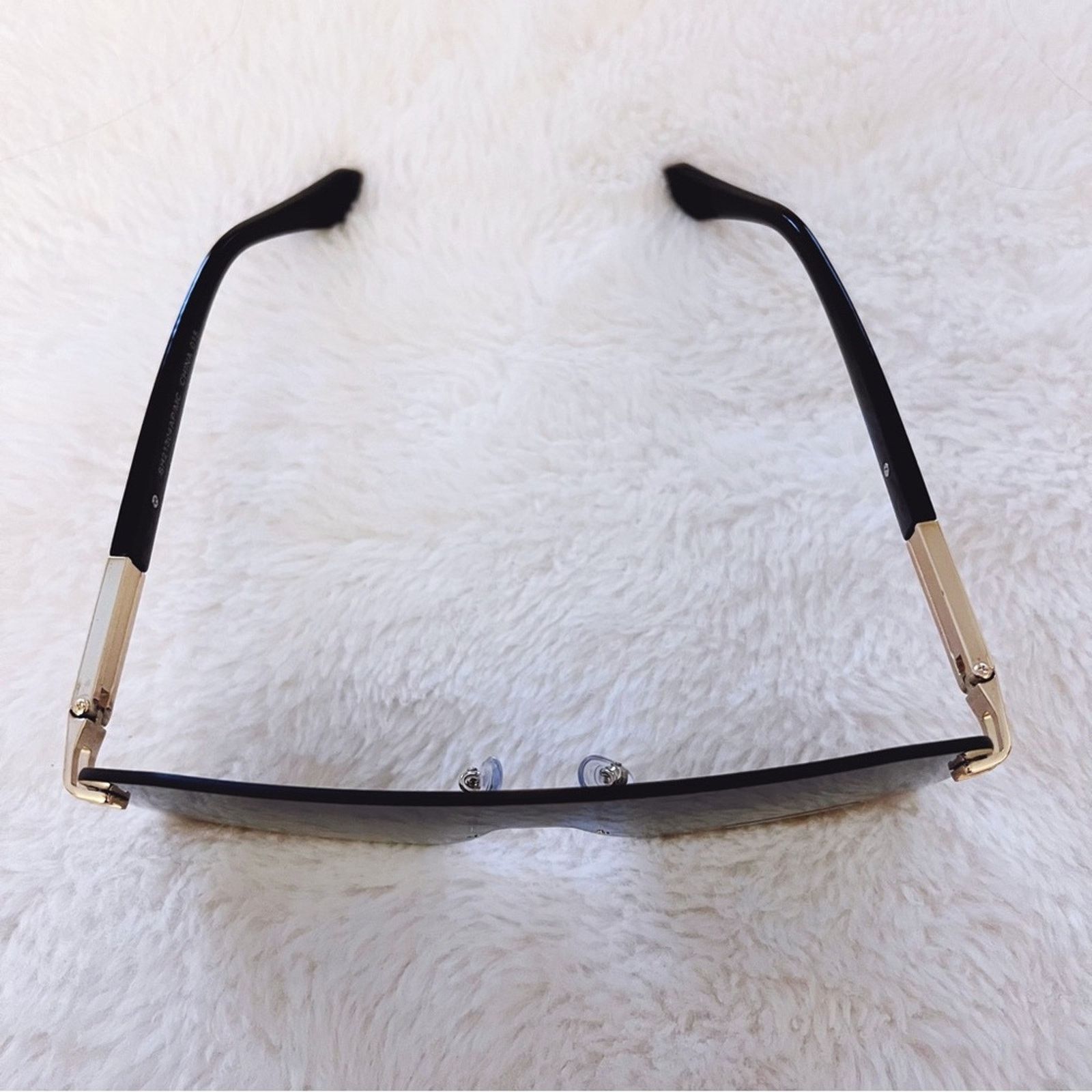 Other Sadie Teal & Brown Oversized Rimless Flat-Top Sunglasses Size ONE SIZE - 3 Thumbnail
