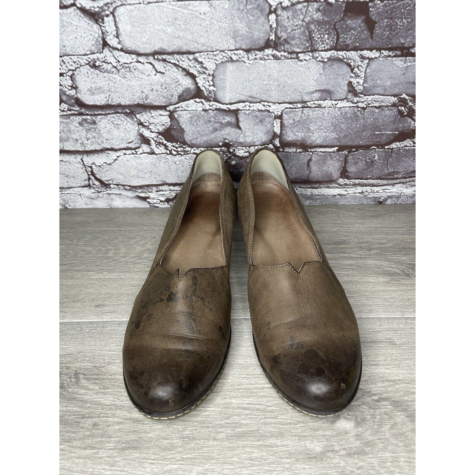 Other Dansko Brown Leather Comfort Casual Slip On Wedge Shoes Wome Size US 9 / IT 39 - 2 Thumbnail