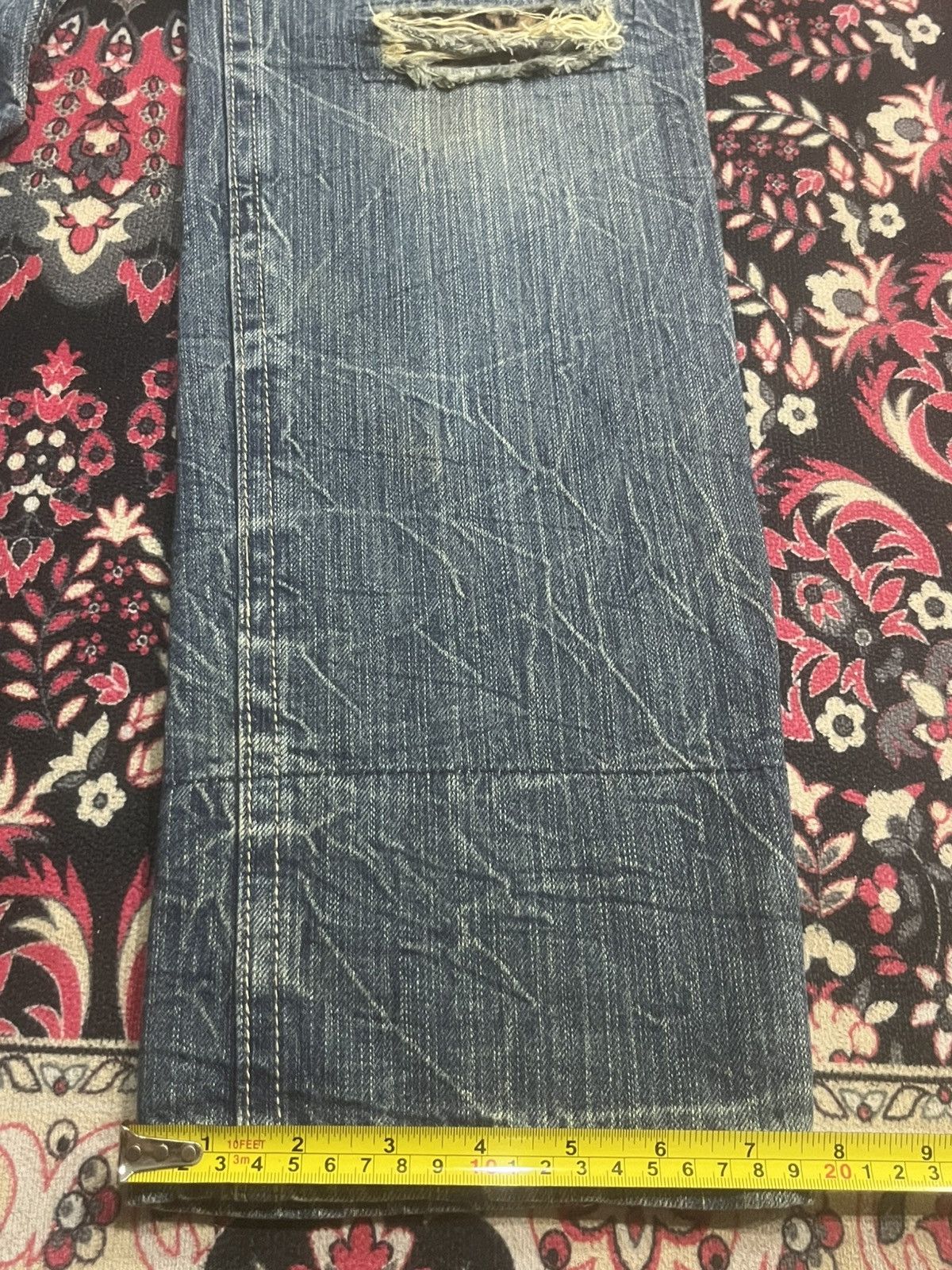 Japanese Brand Vintage Distressed Double Waist Leopard Style Blue Jeans Size 30" / US 8 / IT 44 - 13 Thumbnail