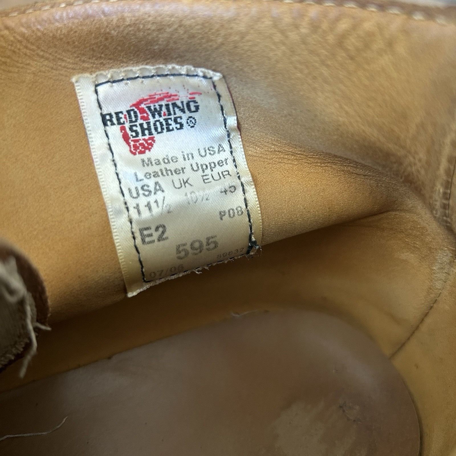 Red Wing Red Wing 595 Chukka Leather Lace Up Work Boots Mens 11.5 EE Size US 11.5 / EU 44-45 - 6 Thumbnail