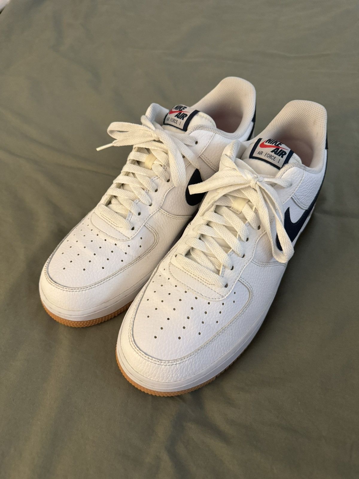 image of Nike Air Force 1 Af1 Low ‘07 White Obsidian Gum 11.5 Shoes, Men's