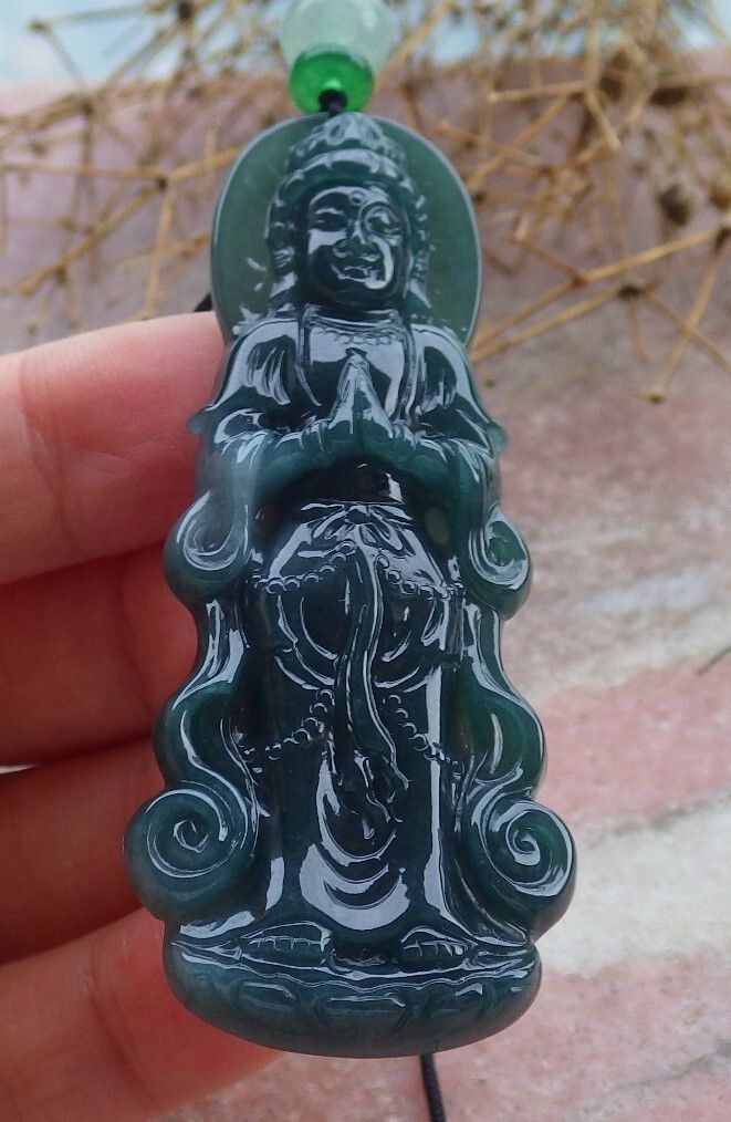 Other 106899 VS Certified Jadeite Jade Green Pendant Guanyin Size ONE SIZE - 4 Thumbnail