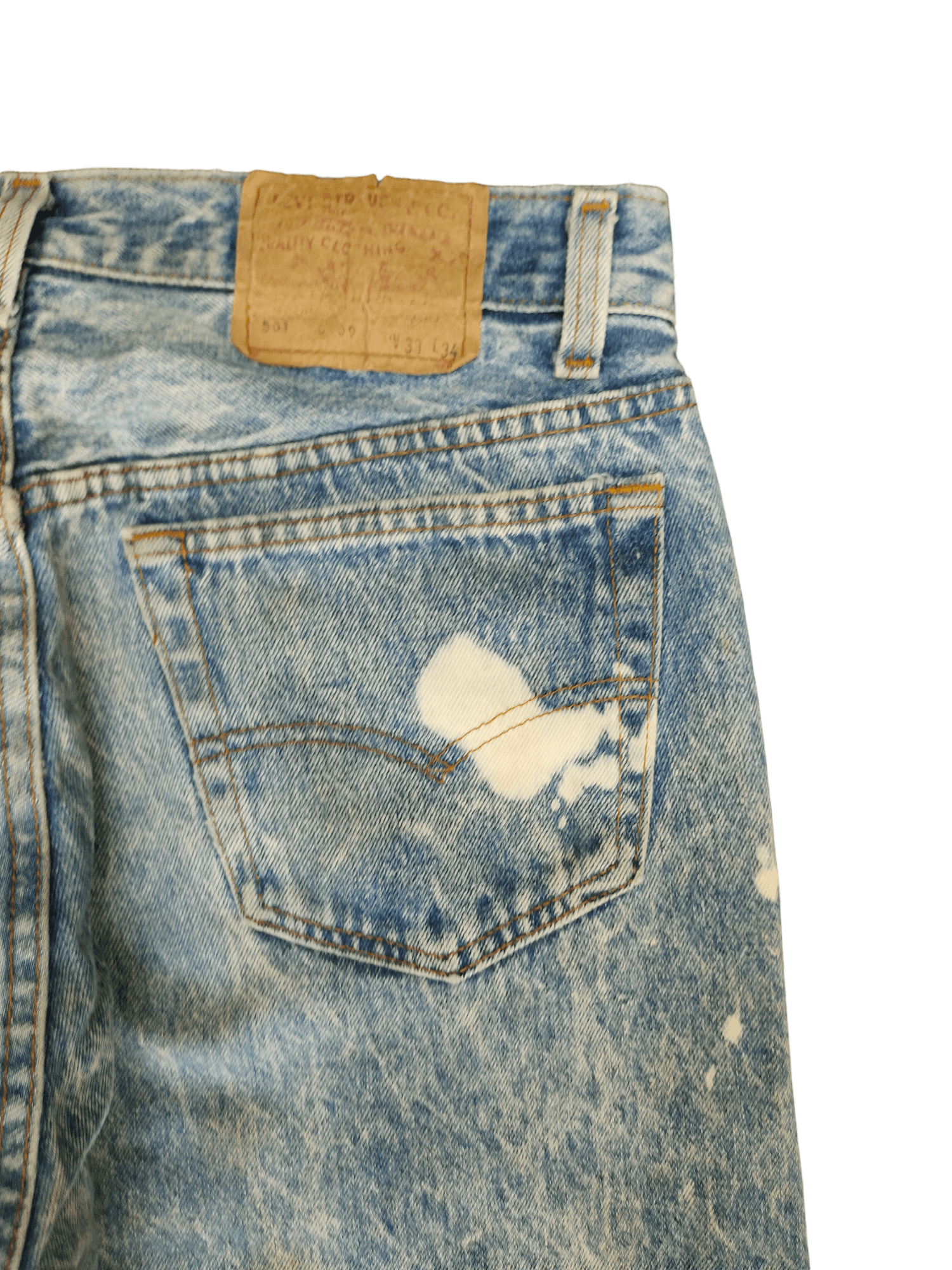 Levi's Size 31x32.5 Vintage 90s Levis 501 Acid Wash Jean Distressed Size US 31 - 11 Thumbnail