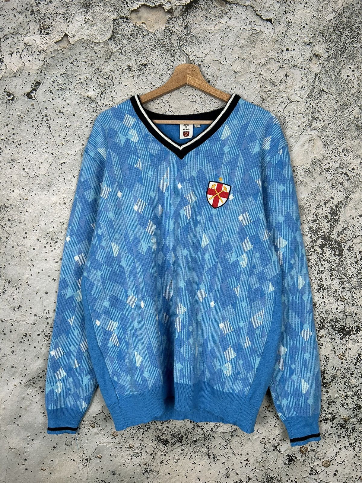 Vintage West Han United Soccer Sweater Knit Football Hype Merch Size US XL / EU 56 / 4 - 1 Thumbnail