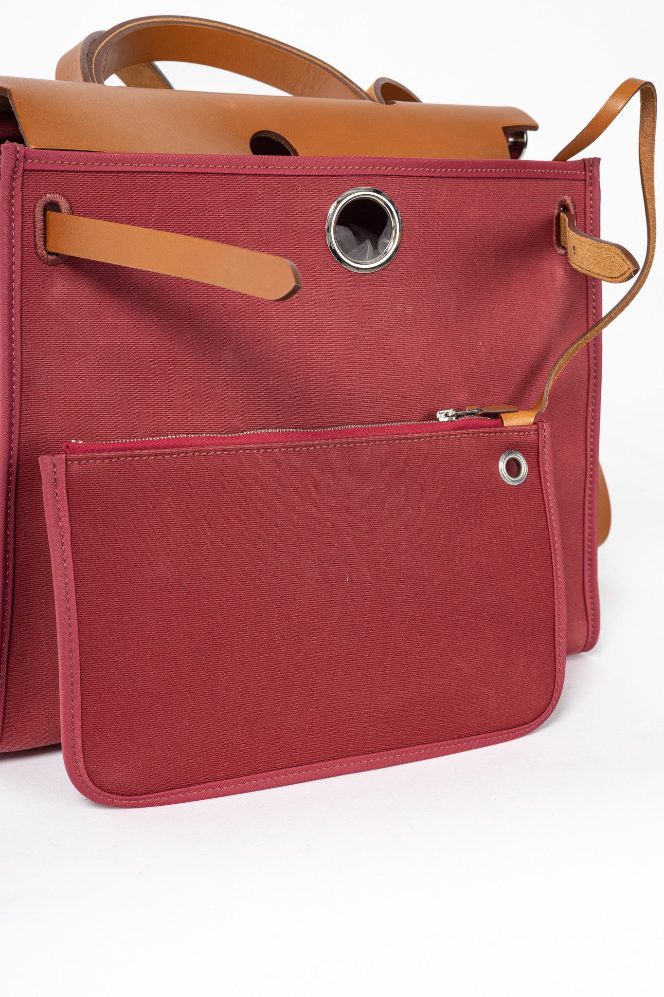 Hermes Hermes Herbag 31 Red Toile & Vache Hunter Satchel Size ONE SIZE - 13 Thumbnail