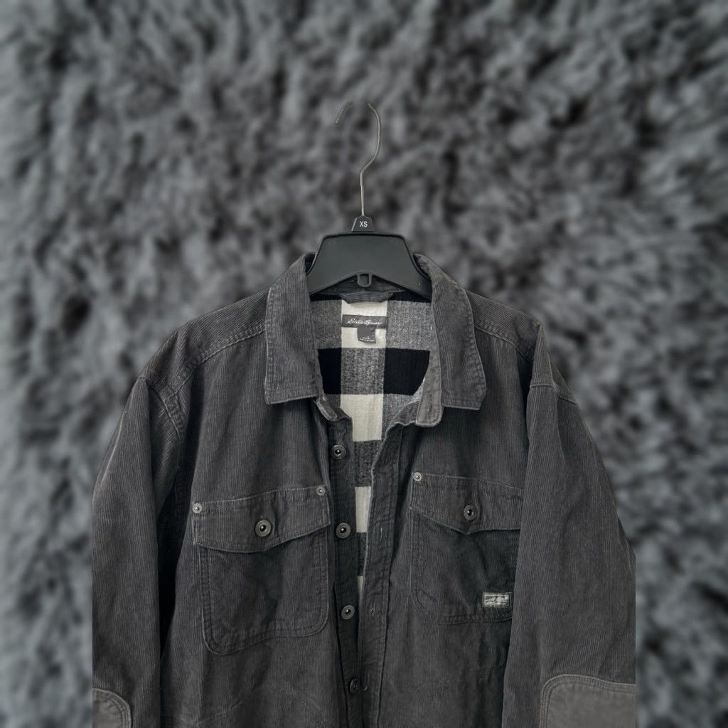 Eddie Bauer Eddie Bauer Corduroy Jacket Mens L Gray Flannel Lined Relaxed Fit Elbow Patches Size US L / EU 52-54 / 3 - 1 Thumbnail