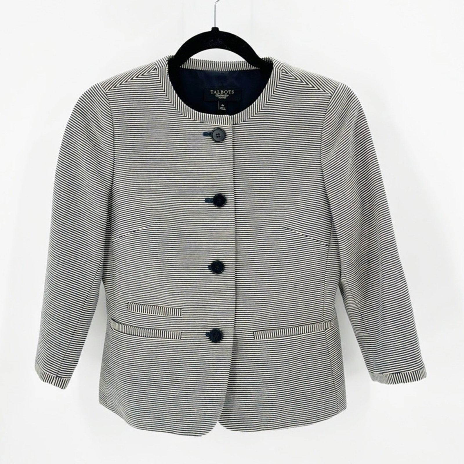 Other TALBOTS THE JACKIE FIT Button Down Blazer jacket striped Size S / US 4 / IT 40 - 1 Thumbnail