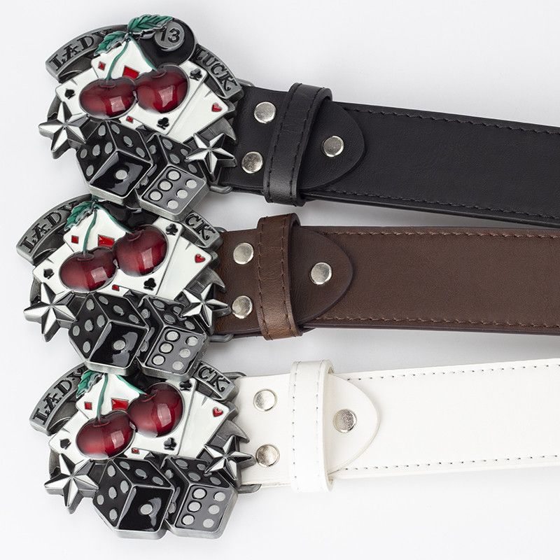 Designer Poker Vibe Vintage Belt Riveted Belts Menswear Accessories Size ONE SIZE - 4 Thumbnail