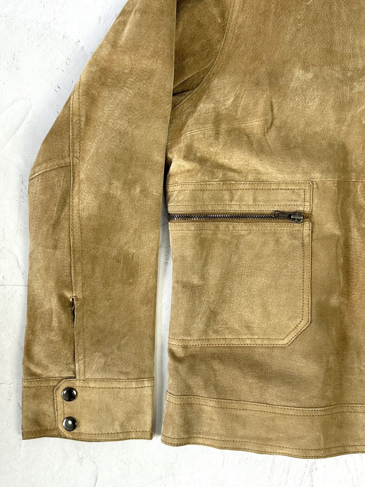 If Six Was Nine × Vintage Vintage Beige Leather Jacket Size US L / EU 52-54 / 3 - 4 Thumbnail