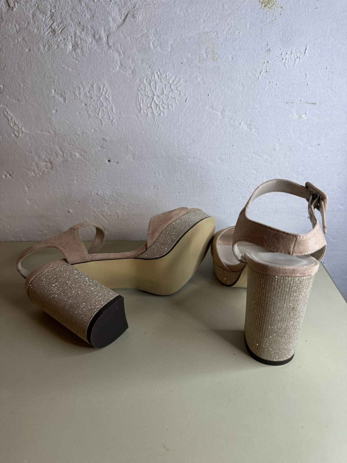 Other Anna Field Glitter Beige Heels Size US 5 / IT 35 - 4 Thumbnail