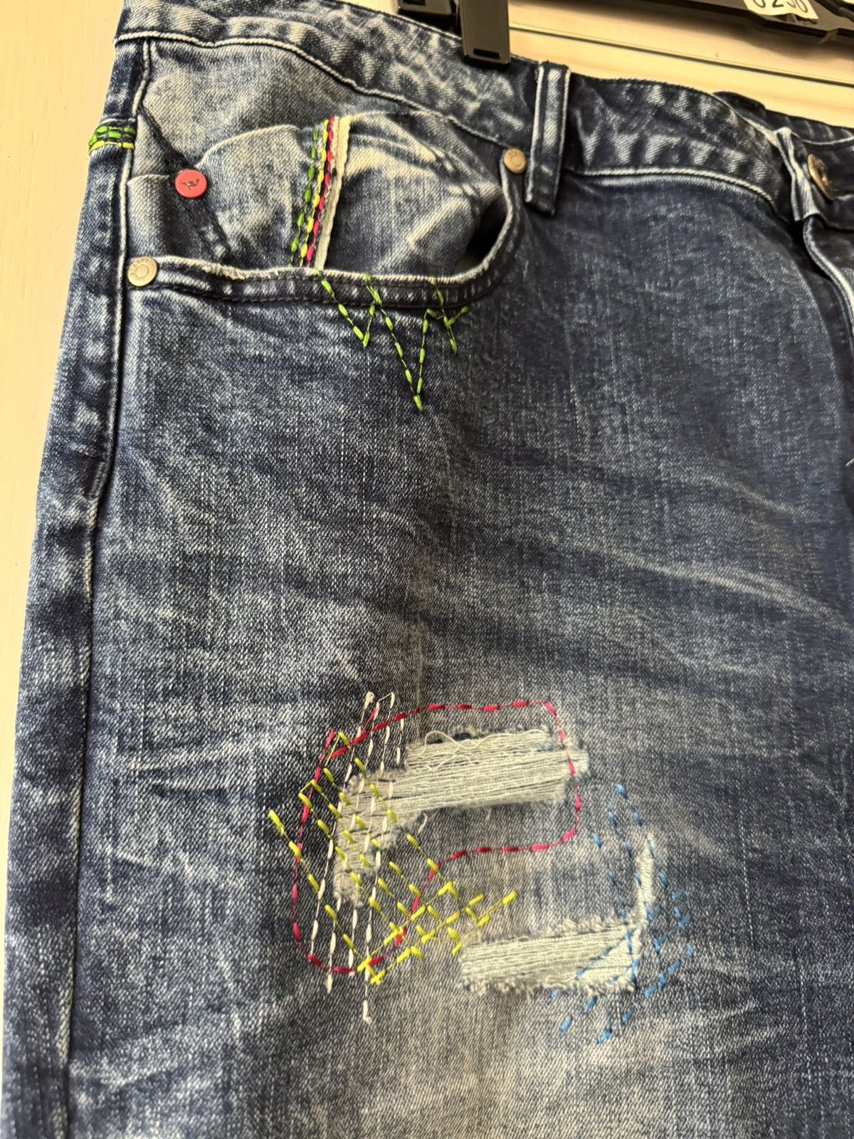 Staple Staple Blue embroidered slim fit jeans Size US 38 / EU 54 - 3 Thumbnail