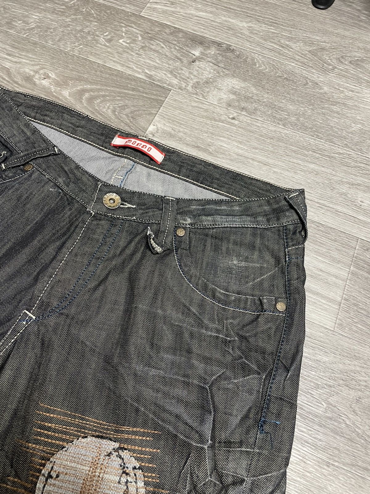 Other Vintage Mondo Distressed Skull Graphic Patchwork Jeans Denim Size US 36 / EU 52 - 10 Thumbnail