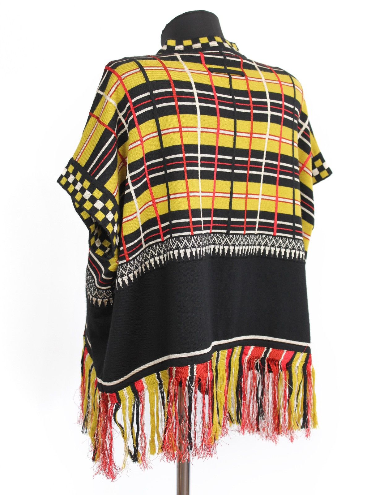 Jean Paul Gaultier Jean Paul Gaultier 90s Vintage Tartan Pattern Poncho Sweater Size L / US 10 / IT 46 - 8 Thumbnail