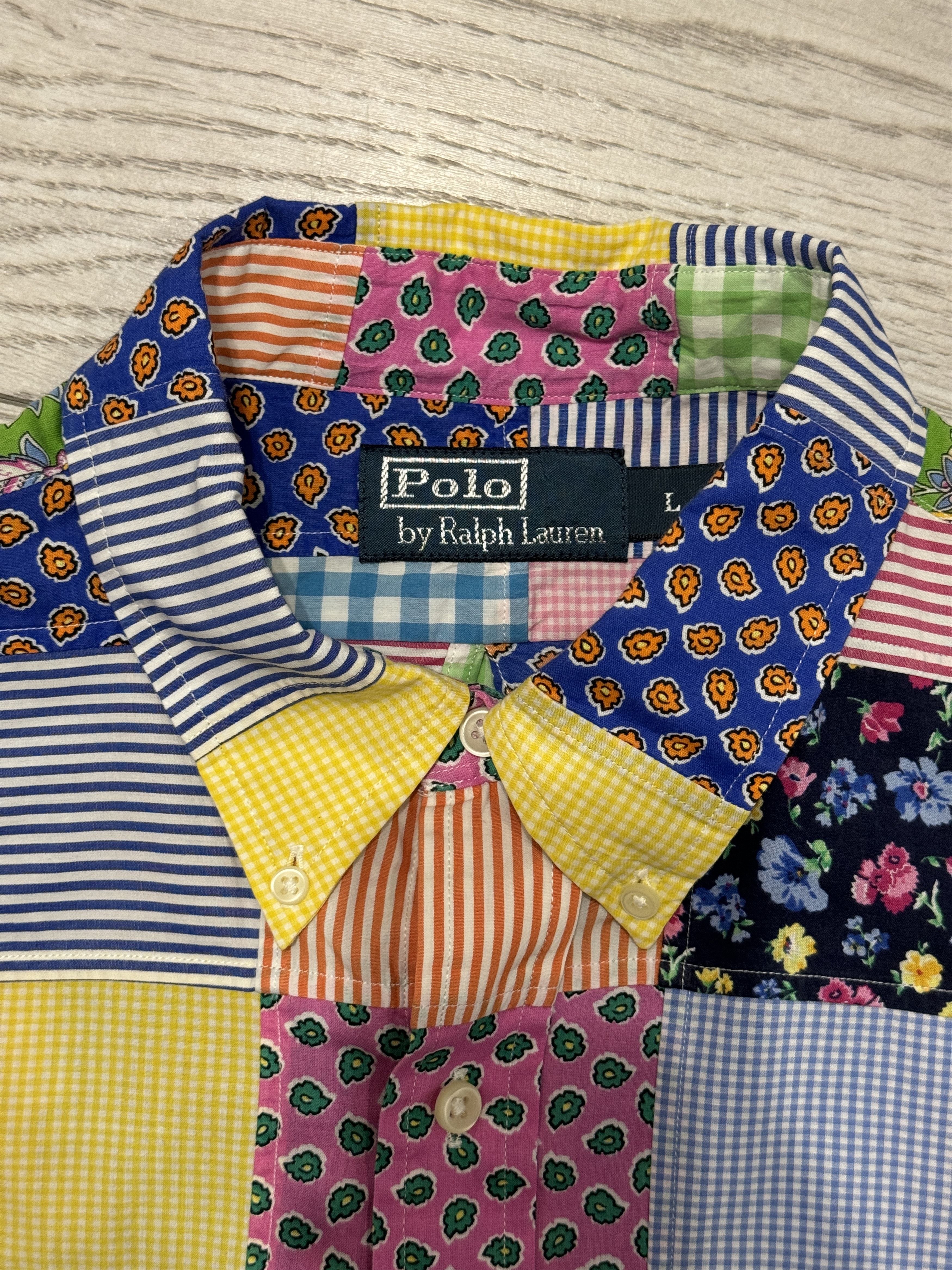 Polo Ralph Lauren Polo Ralph Lauren Patchwork Oxford Shirt Size US L / EU 52-54 / 3 - 3 Thumbnail