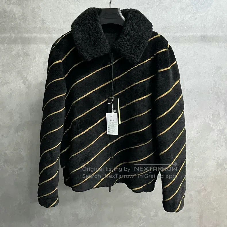 Fendi Fendi Black/Color Block Leather and Fur Full Print Jacket Size US S / EU 44-46 / 1 - 6 Thumbnail