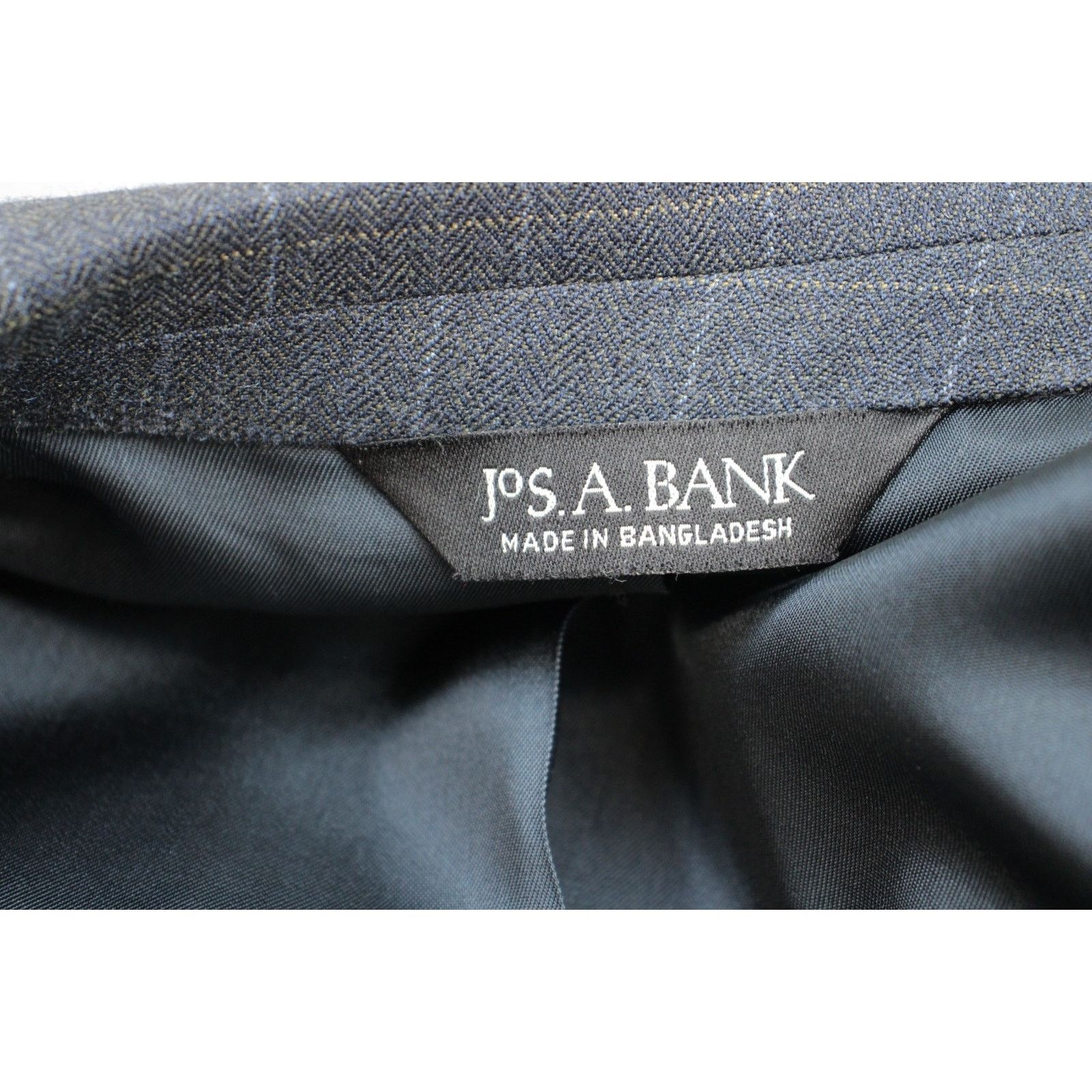 Jos. A. Bank Jos A Bank Blazer Mens 43R Navy Blue Windowpane Wool Silk Size 42R - 5 Thumbnail