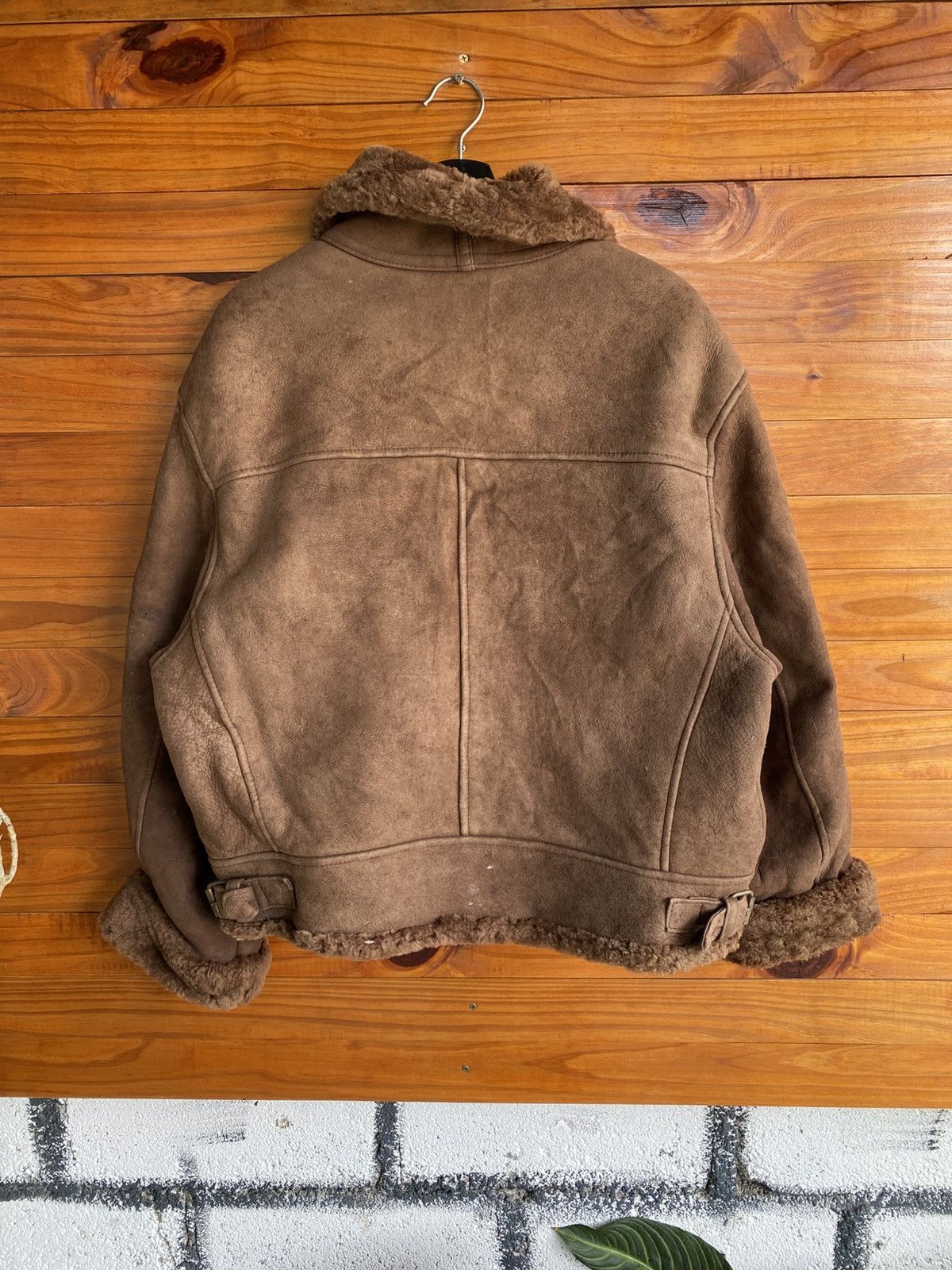 Vintage Vintage NEWS 1985 Shearling Aviator Jacket Brown Faux Suede Size US M / EU 48-50 / 2 - 14 Thumbnail
