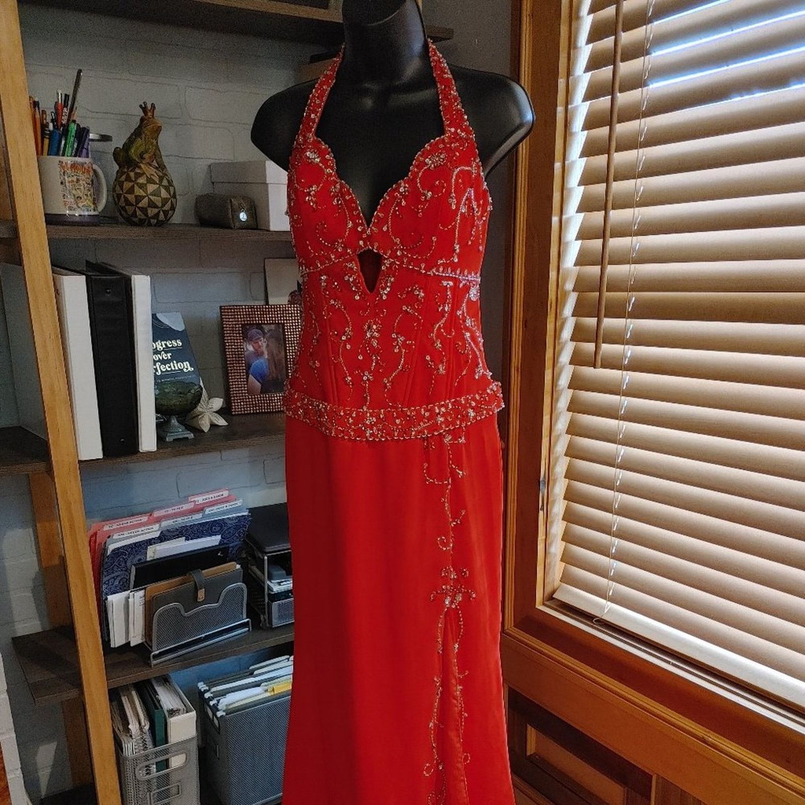 Other Beaded Formal Gown - Halter w/ Thigh-high Slit (Size 11/12) Size XL / US 12-14 / IT 48-50 - 1 Thumbnail