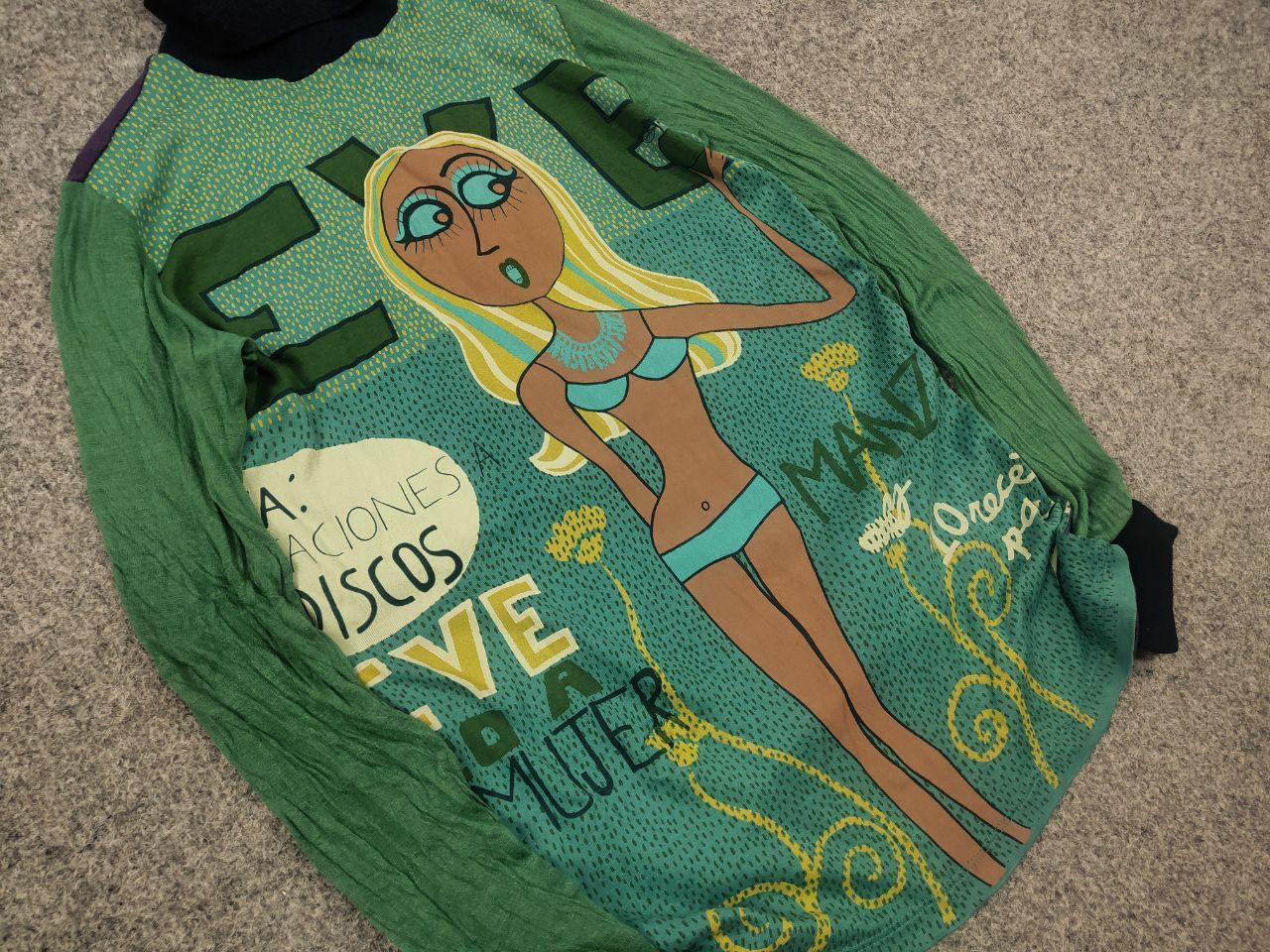 Custo Barcelona Vintage Y2K Pop Art Long sleeve Top Hysteric