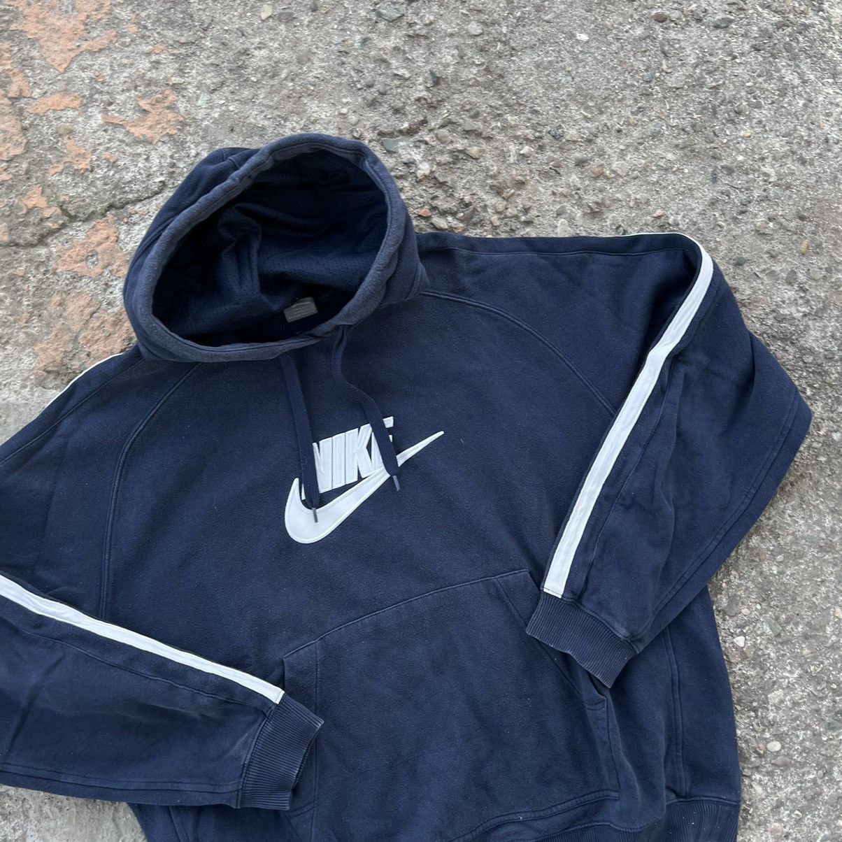 Nike × Vintage Vintage Sunfaded Y2K Nike Spellout Logo Hoodie Size US XXL / EU 58 / 5 - 4 Thumbnail