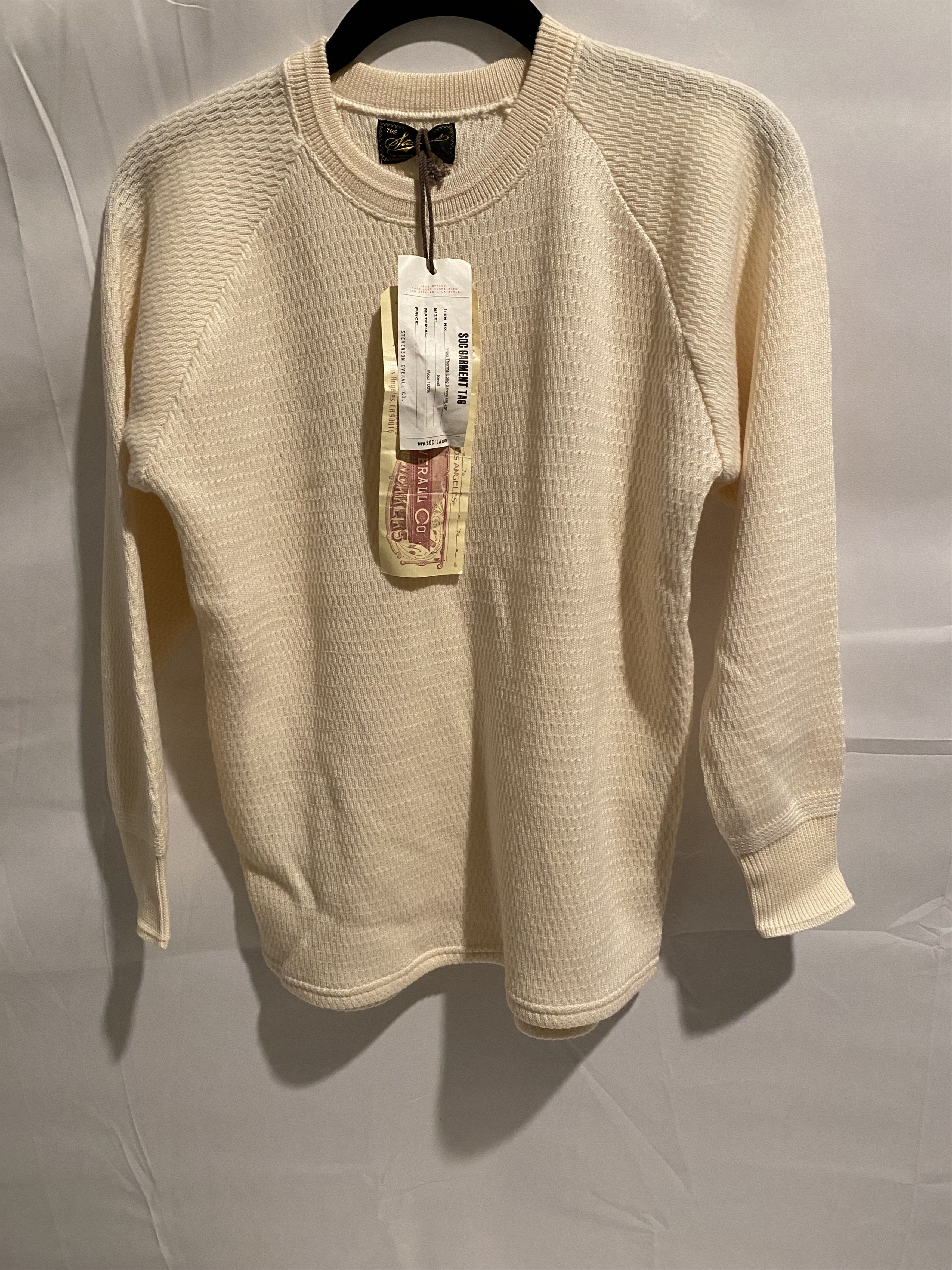 Stevenson Overall Co. Stevenson Overall Merino Wool Thermal Shirt - Ivory Size US S / EU 44-46 / 1 - 2 Thumbnail