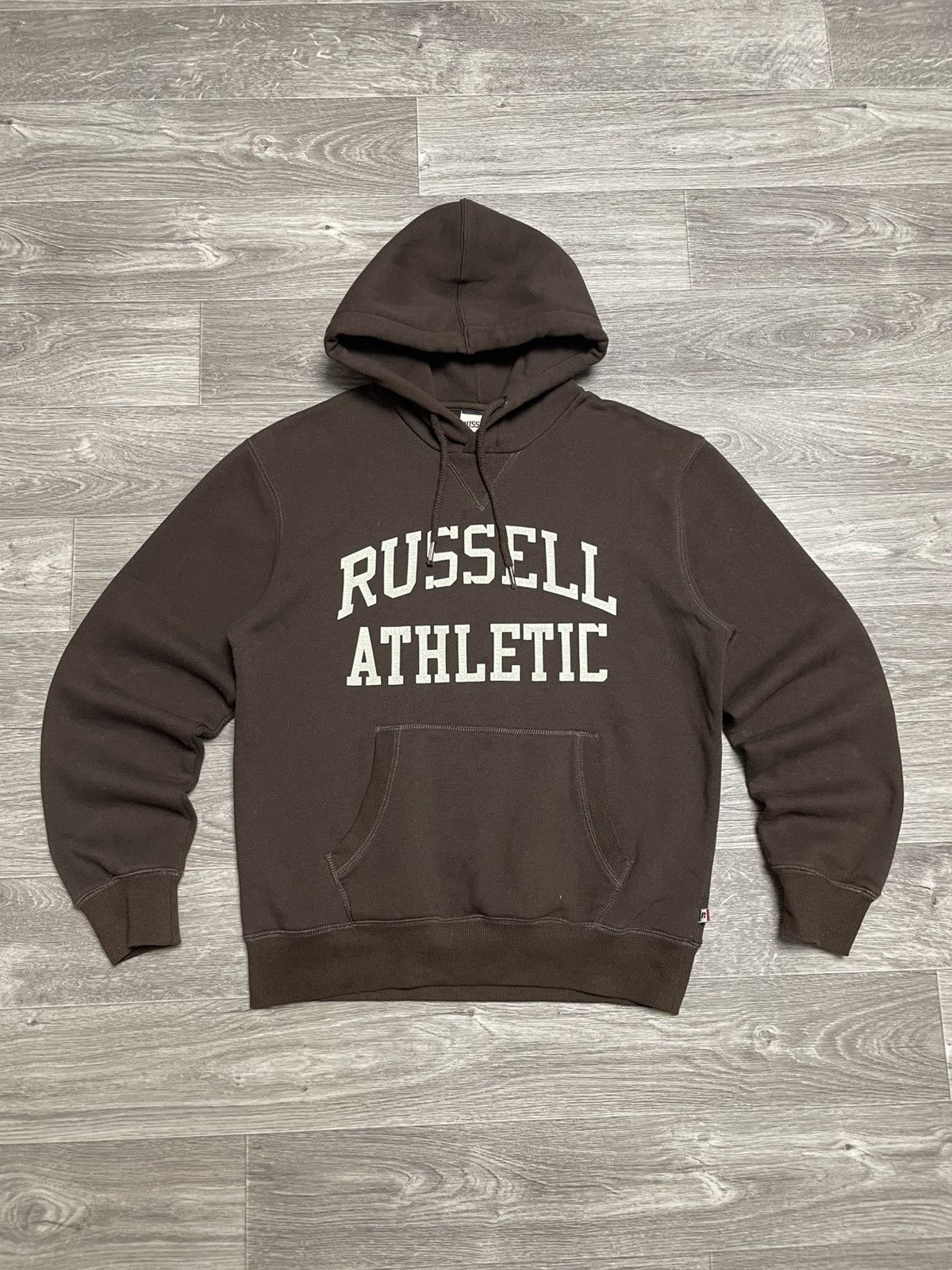 Russell Athletic Vintage Russell Athletic Big Logo Brown Hoodie Y2K Size US S / EU 44-46 / 1 - 1 Thumbnail