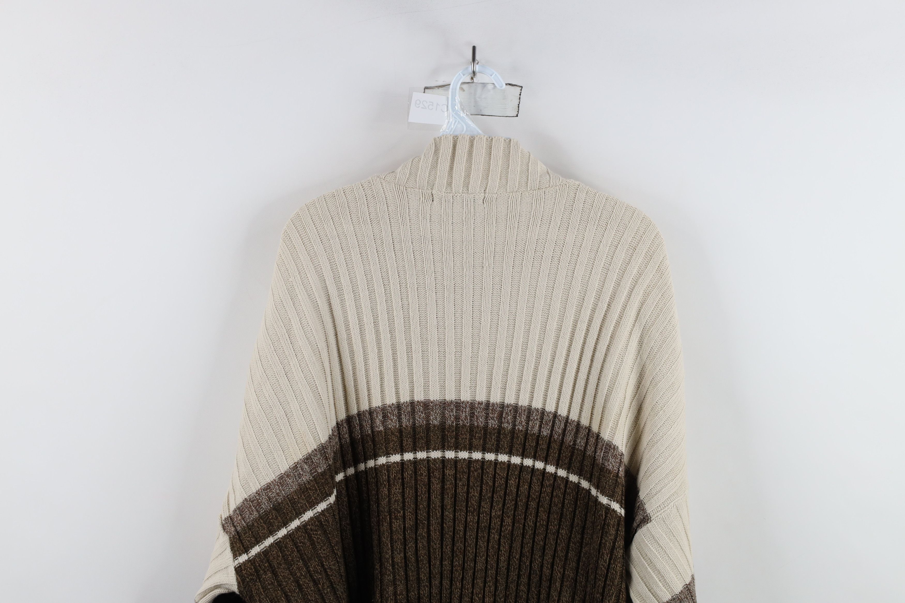 Vintage Vintage 90s Streetwear Striped Ribbed Knit Mock Neck Sweater Size US XXL / EU 58 / 5 - 9 Thumbnail