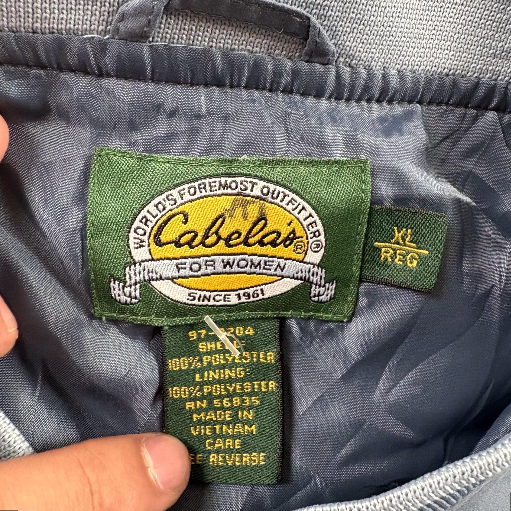 Vintage Cabela's Pullover Jacket Womens XL Gray Windbreaker Polyester Outdoor Layer Size XL / US 12-14 / IT 48-50 - 2 Thumbnail