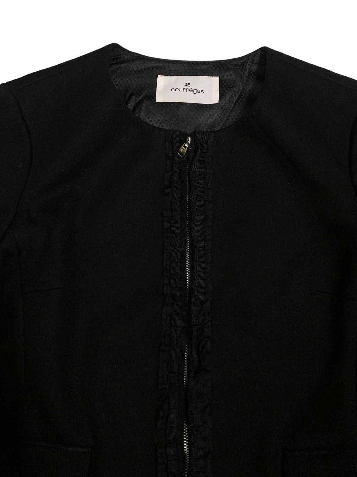 Courreges Courreges Black Cropped Cardigan Style Blazer Jacket Size M / US 6-8 / IT 42-44 - 5 Thumbnail