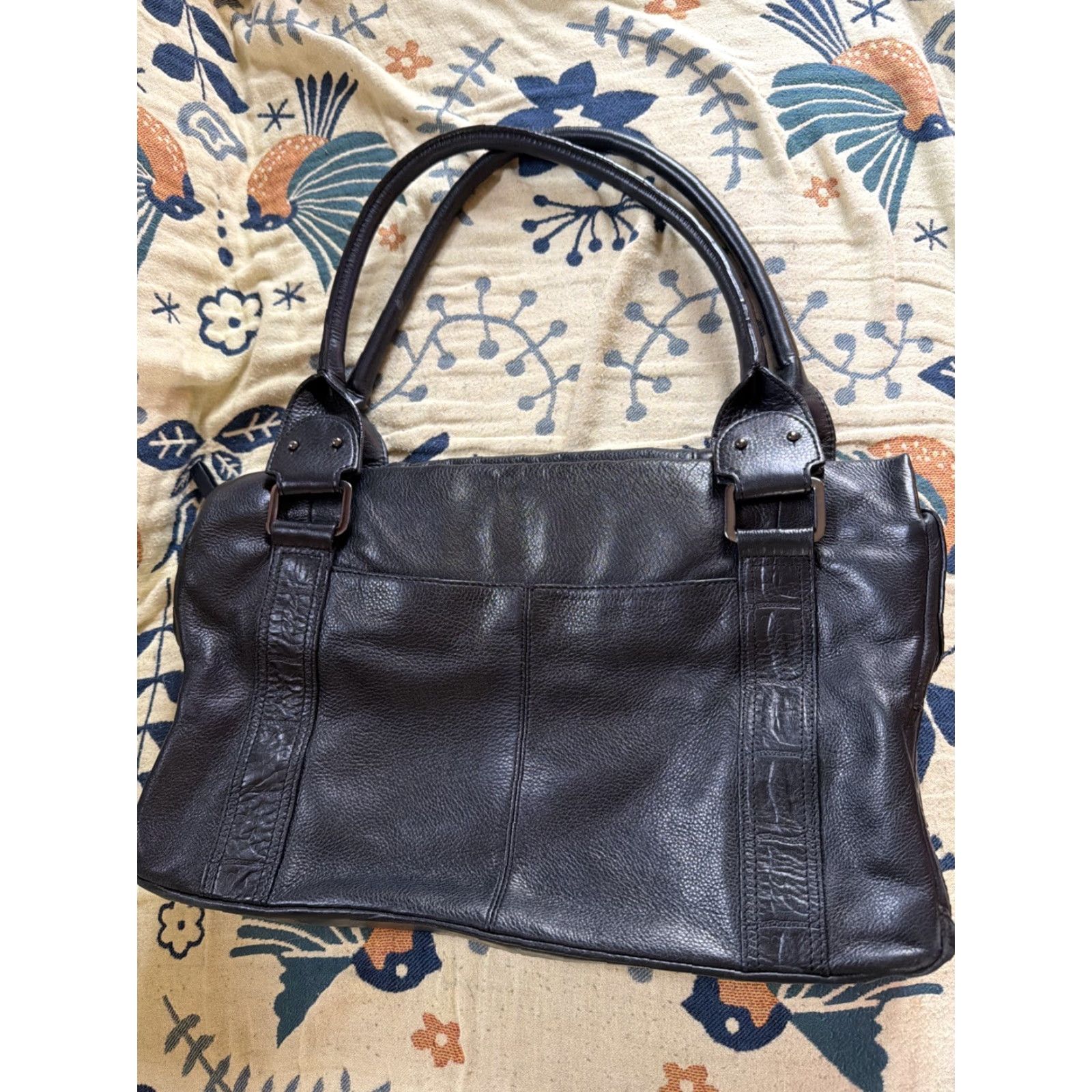 Vintage Mimco Shoulder Bag/Handbag Black Leather Over Shoulder Bag Large - PO#4476 - Women - Travel, Casual - Inner Pockets, Lined - Magnetic Zip Closure Size ONE SIZE - 4 Thumbnail