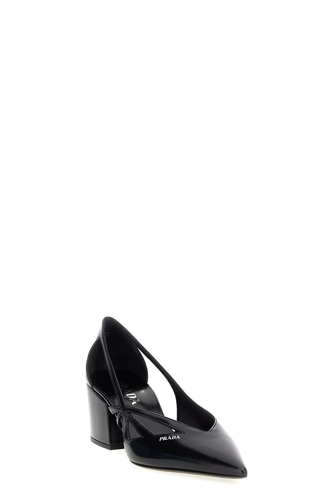 Prada PRADA Cut-Out Black Leather Pumps New And Authentic Size US 10 / IT 40 - 2 Thumbnail